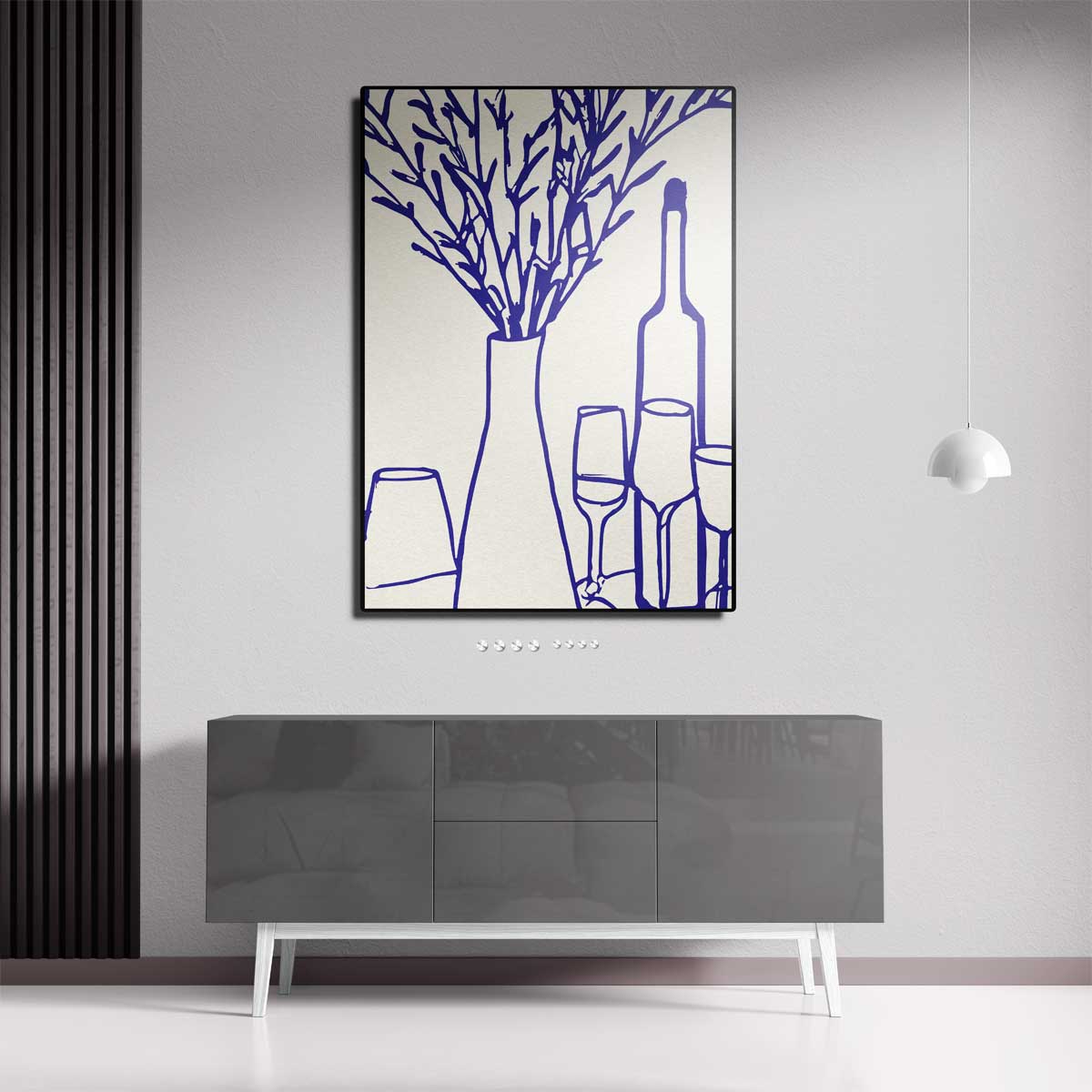 Stilleven in Blauw Kunstwerk-canvas-dibond-plexiglas-wanddecoratie-WallArtistic