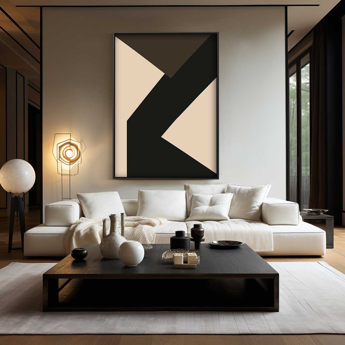Dynamisch Abstract Contrast Kunstwerk-canvas-dibond-plexiglas-wanddecoratie-WallArtistic