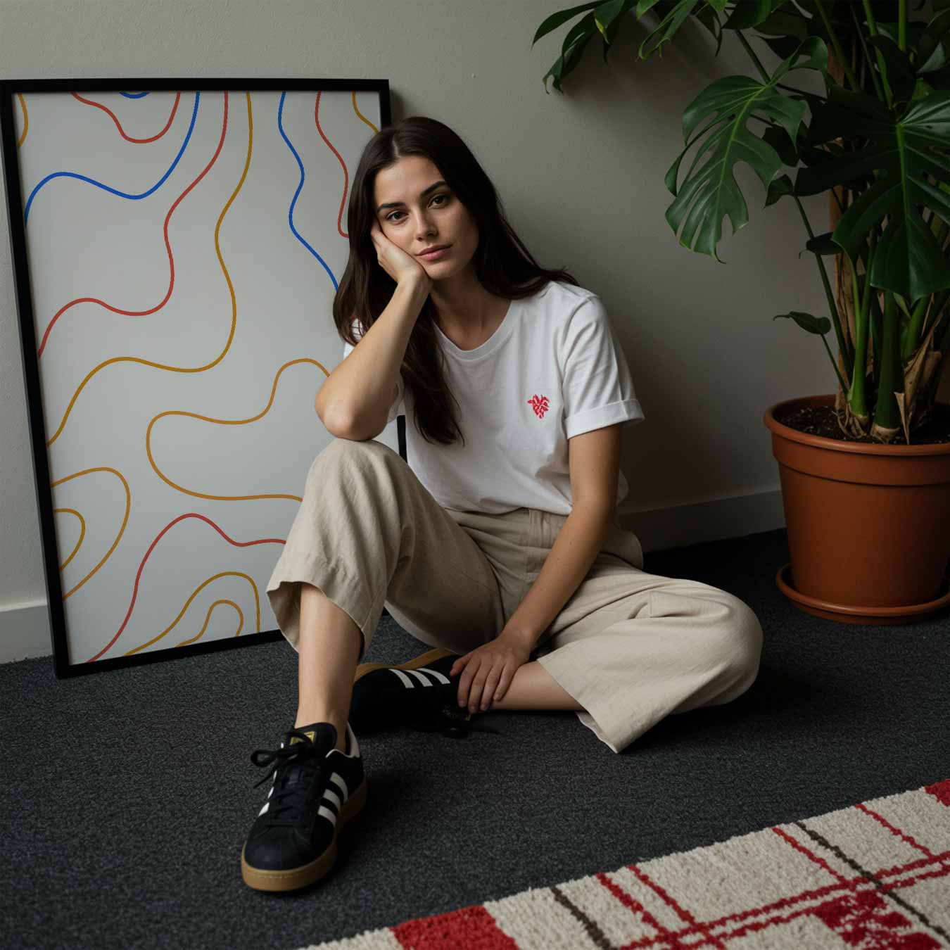 Kleurrijke Lijnkunst Wanddecoratie Poster-WallArtistic