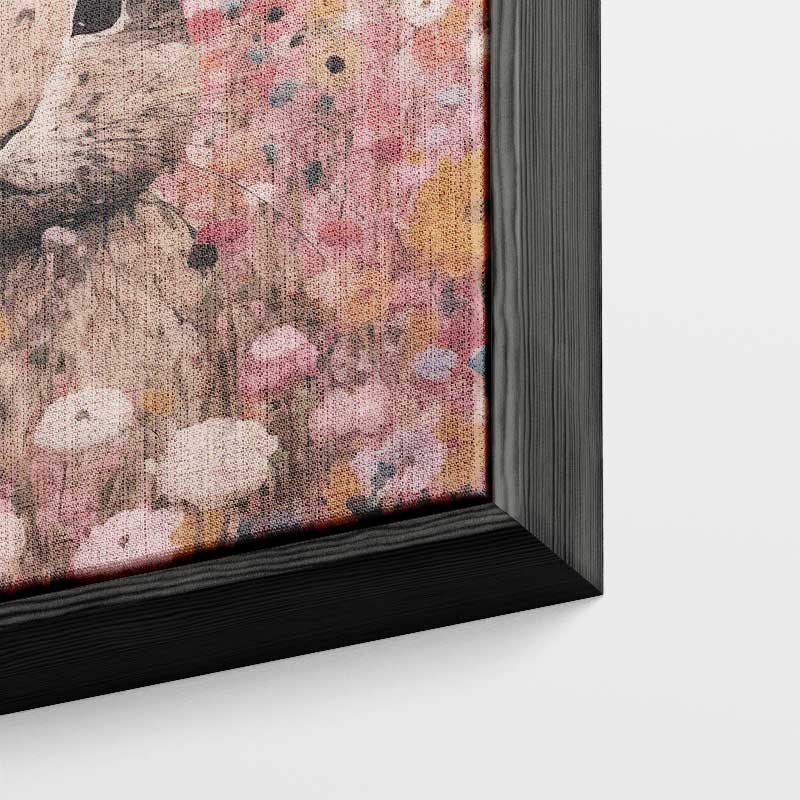 Konijn in Bloemenparadijs Kunstwerk-canvas-dibond-plexiglas-wanddecoratie-WallArtistic
