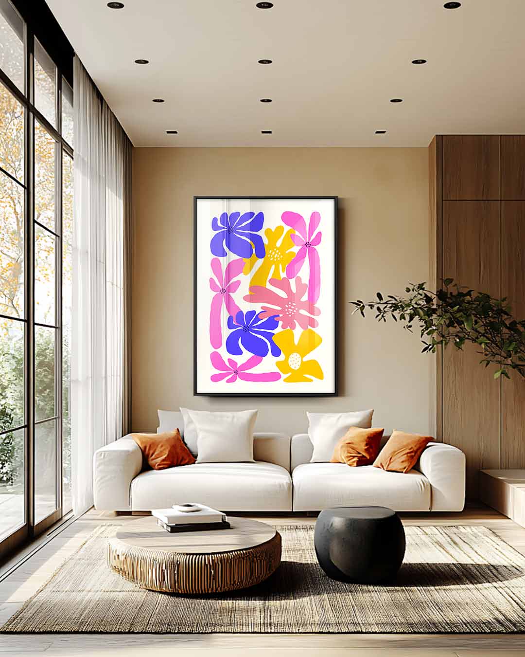 Bloemenexplosie Canvas Kunstwerk-canvas-dibond-plexiglas-wanddecoratie-WallArtistic