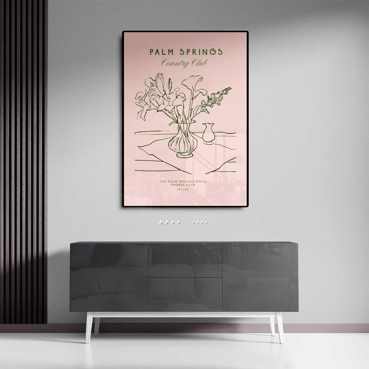 Palm Springs Country Club Bloemenprint Kunstwerk-canvas-dibond-plexiglas-wanddecoratie-WallArtistic
