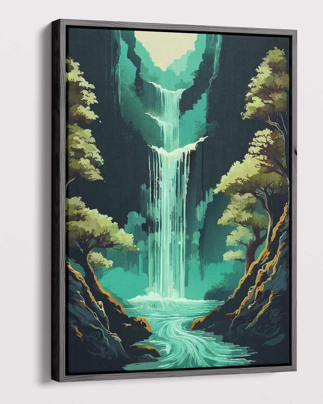 Magische Waterval Kunstwerk-canvas-dibond-plexiglas-wanddecoratie-WallArtistic
