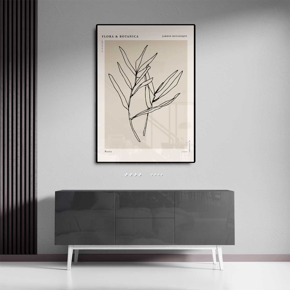 Botanische Schets op Linnen Kunstwerk-canvas-dibond-plexiglas-wanddecoratie-WallArtistic