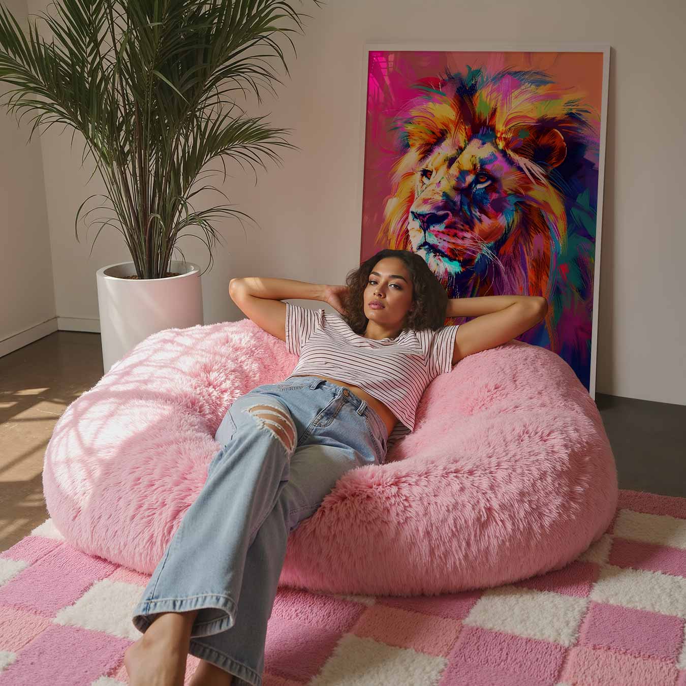 Kleurrijke Leeuwenkracht Poster-WallArtistic