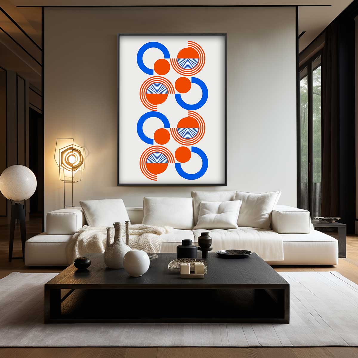 Kleurrijke Geometrische Cirkelpatronen Kunstwerk-canvas-dibond-plexiglas-wanddecoratie-WallArtistic