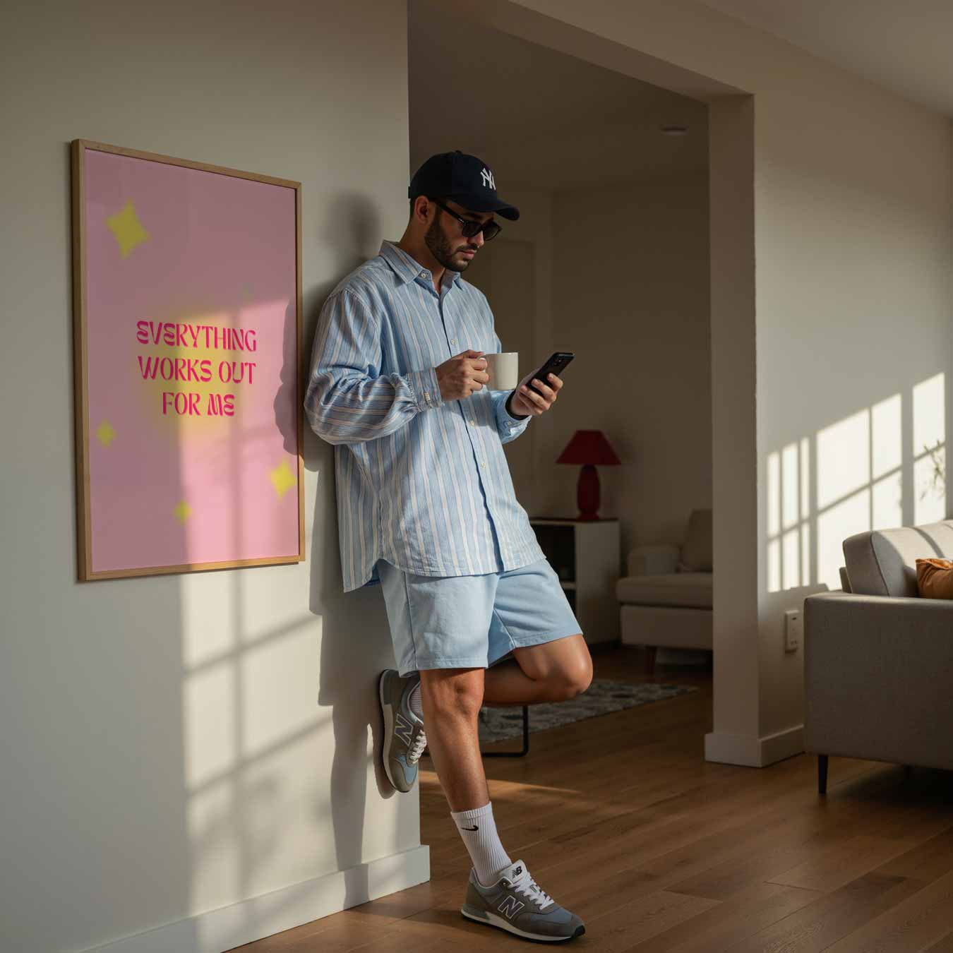 Inspirerende Roze Positiviteitsposter-WallArtistic