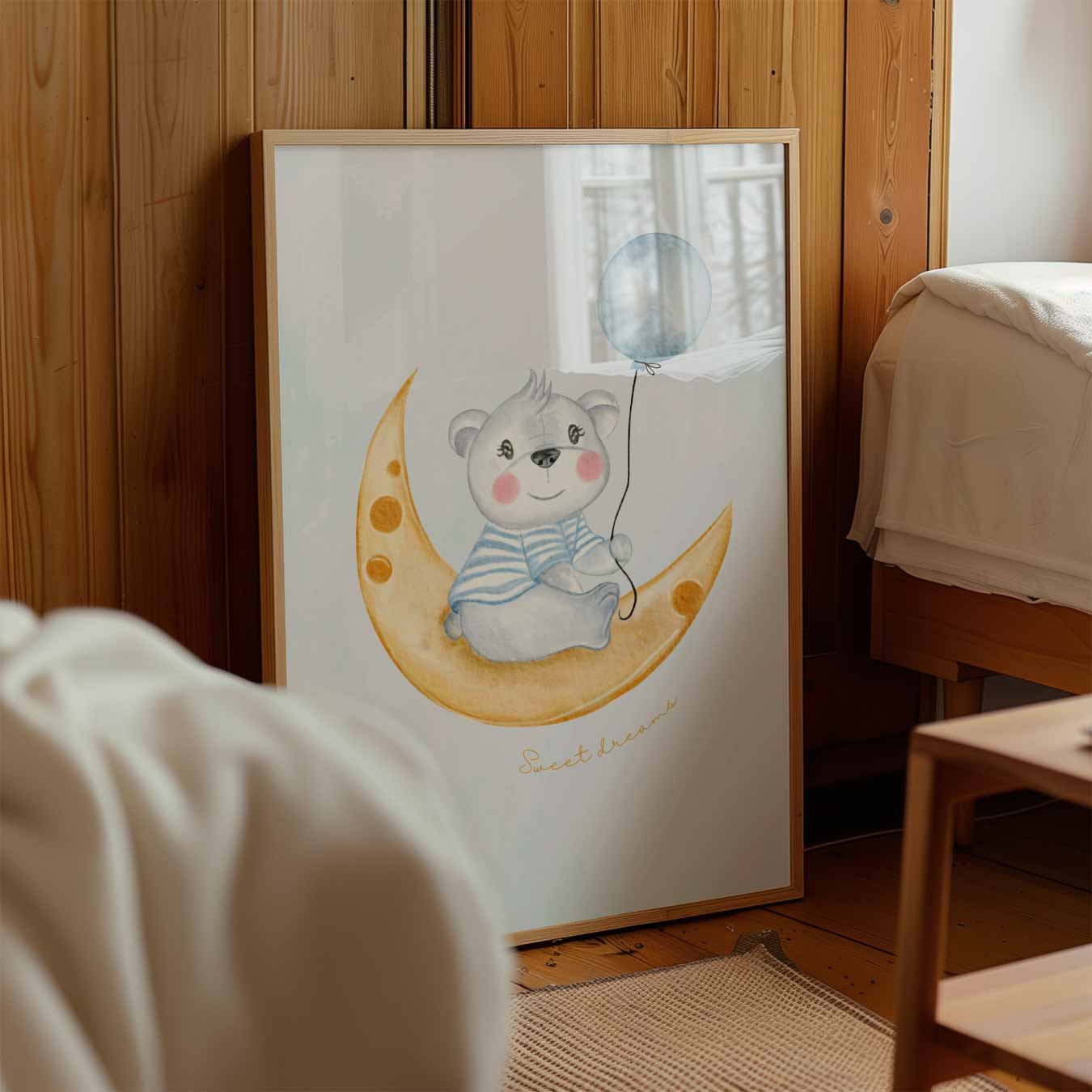 Dromerige Beer op Maan Poster