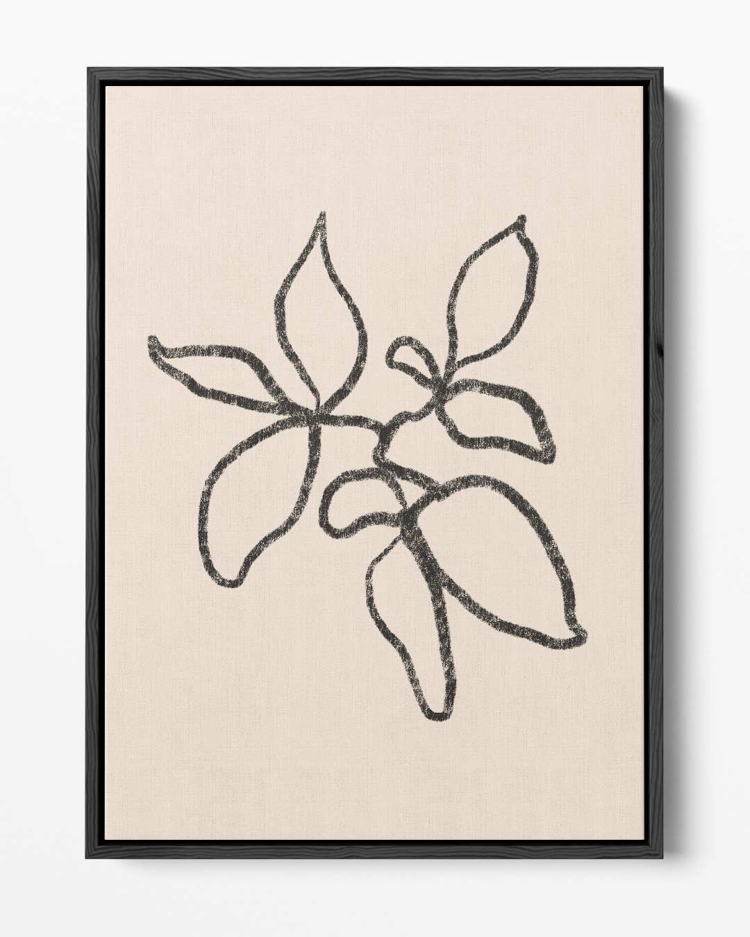 Minimalistische Bladeren Schets Kunstwerk-canvas-dibond-plexiglas-wanddecoratie-WallArtistic