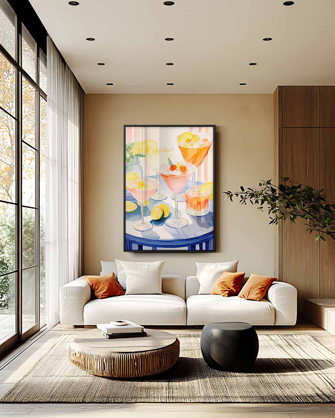 Kleurrijke Cocktails op Canvas Kunstwerk-canvas-dibond-plexiglas-wanddecoratie-WallArtistic
