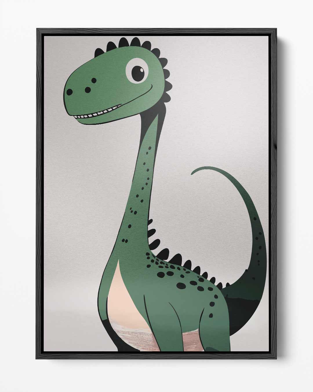 Vrolijke Dino Illustratie Kunstwerk-canvas-dibond-plexiglas-wanddecoratie-WallArtistic