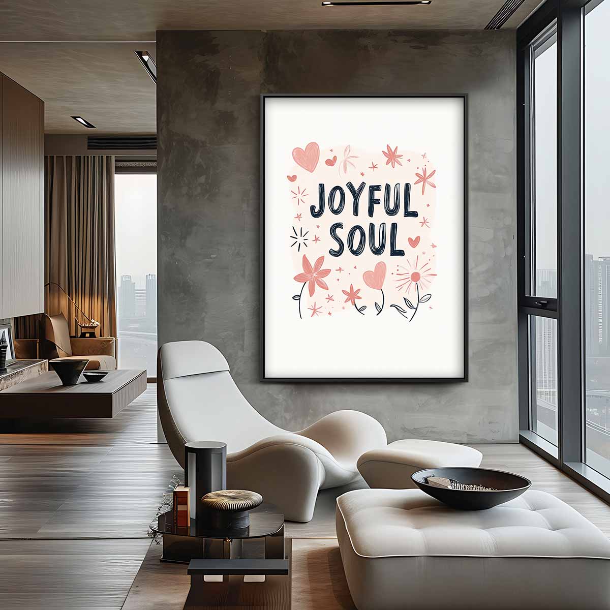 Joyful Soul Illustratie Kunstwerk-canvas-dibond-plexiglas-wanddecoratie-WallArtistic