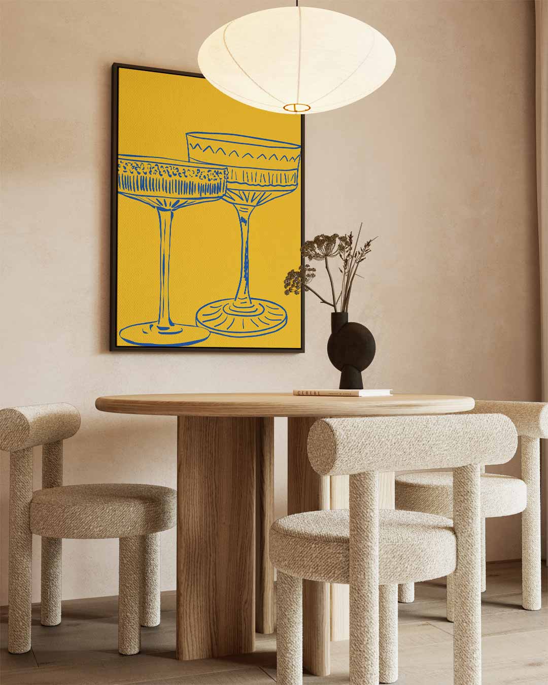 Stijlvolle Sierglazen Illustratie Kunstwerk-canvas-dibond-plexiglas-wanddecoratie-WallArtistic