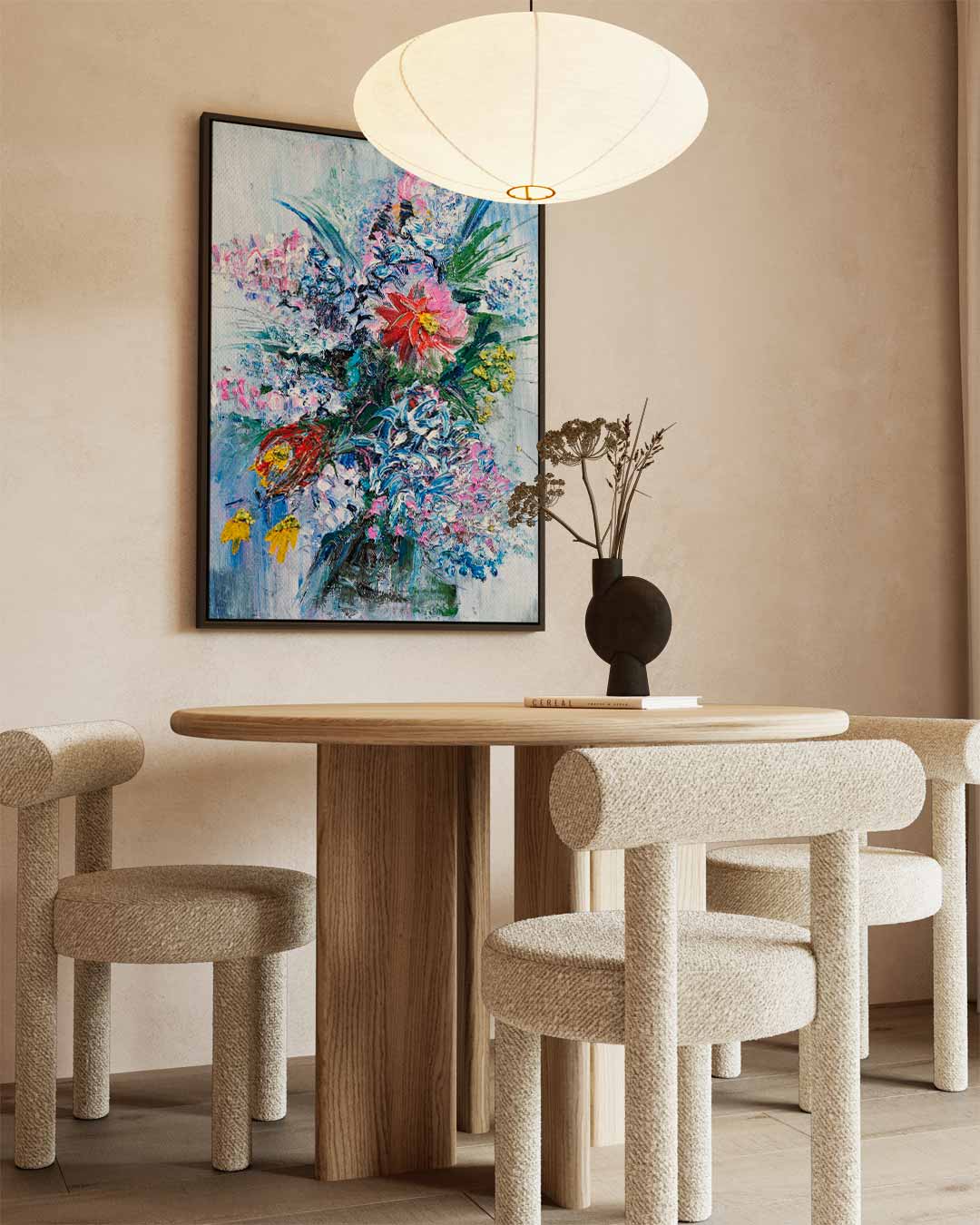 Bloemenzee in Kleurrijke Borstelstreken Kunstwerk-canvas-dibond-plexiglas-wanddecoratie-WallArtistic