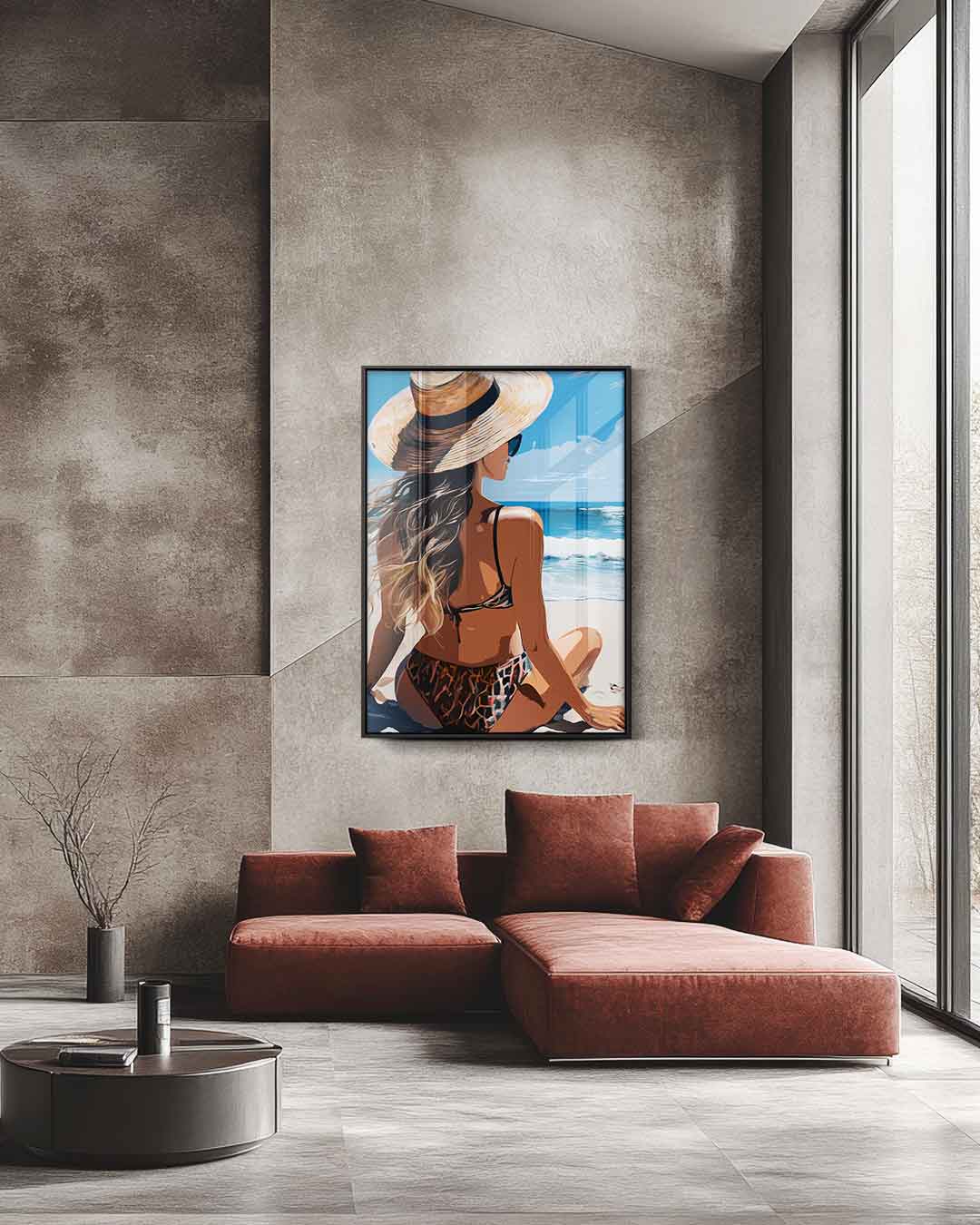 Stranddromen in de Zomerzon Kunstwerk-canvas-dibond-plexiglas-wanddecoratie-WallArtistic