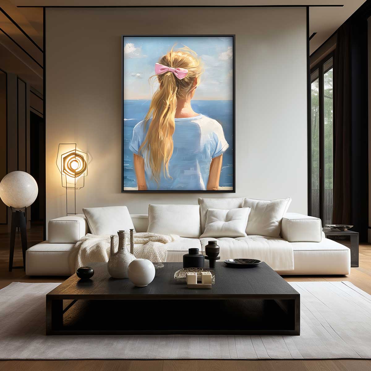 Meisje aan Zee Kunstwerk-canvas-dibond-plexiglas-wanddecoratie-WallArtistic