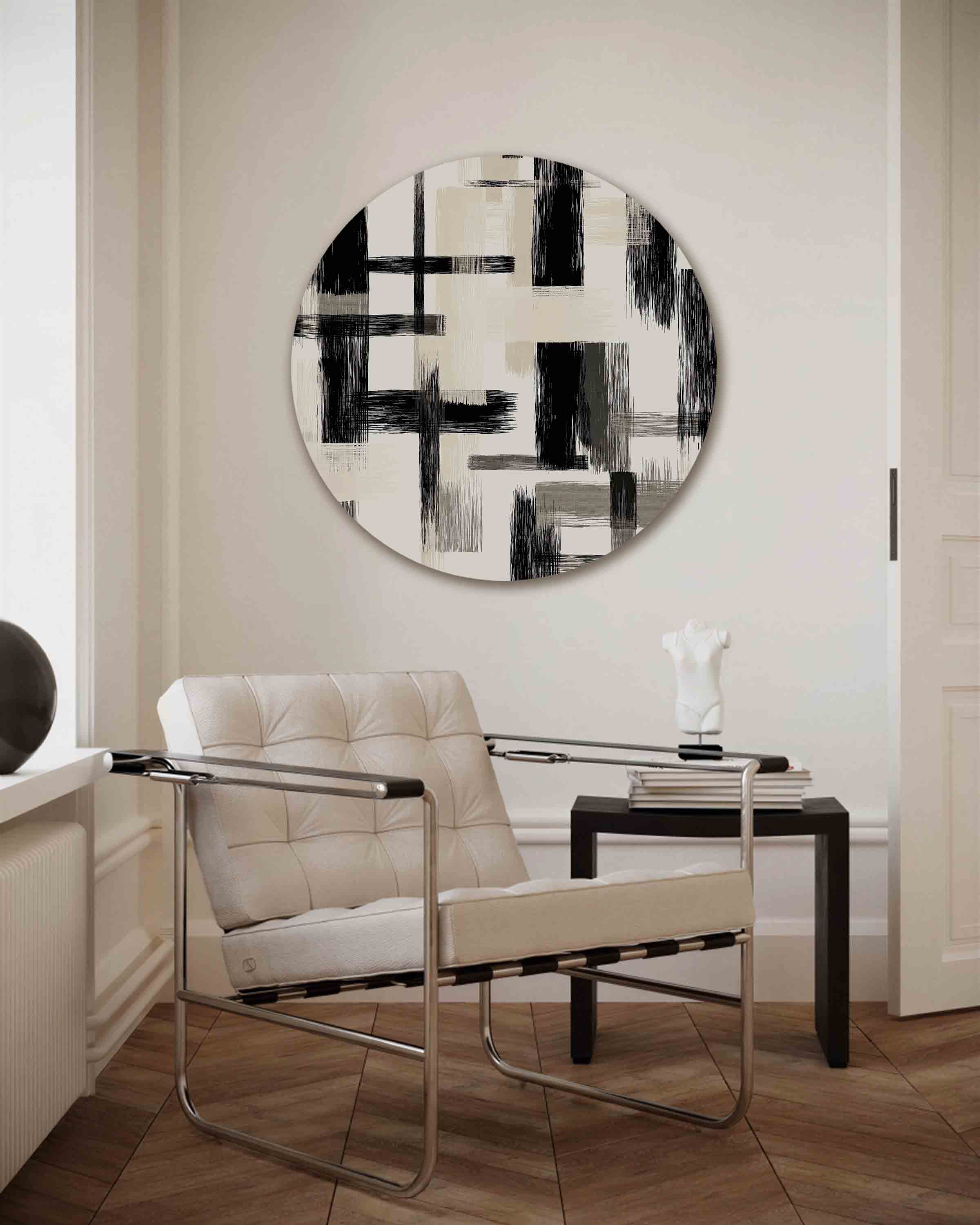 Abstracte lijnen Muurcirkel