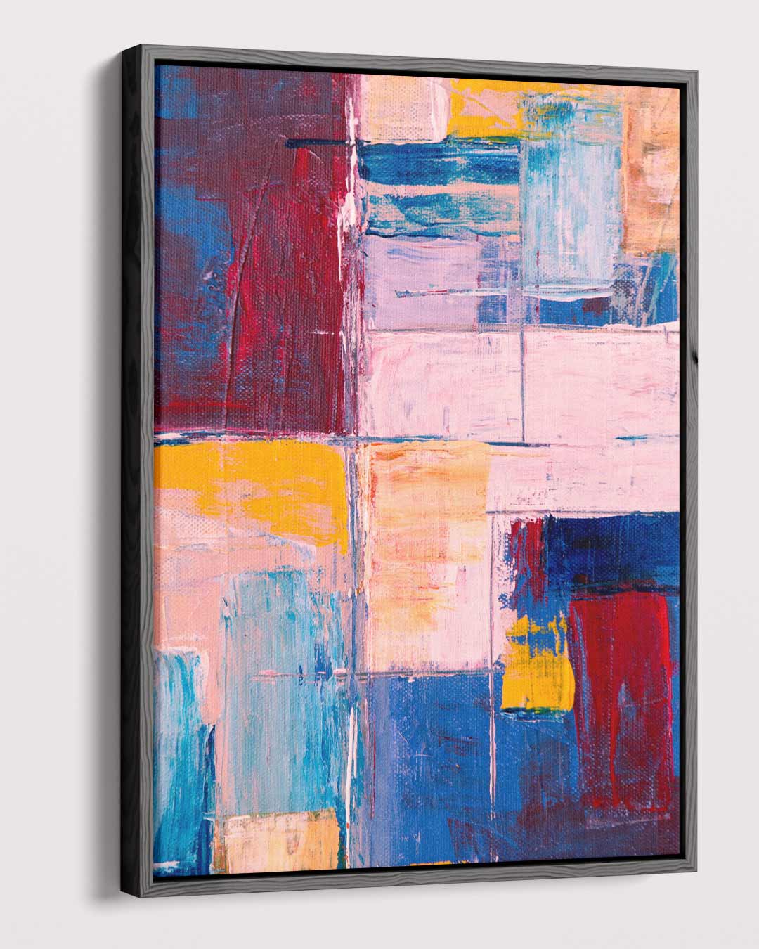 Kleurrijke Abstracte Compositie Kunstwerk-canvas-dibond-plexiglas-wanddecoratie-WallArtistic