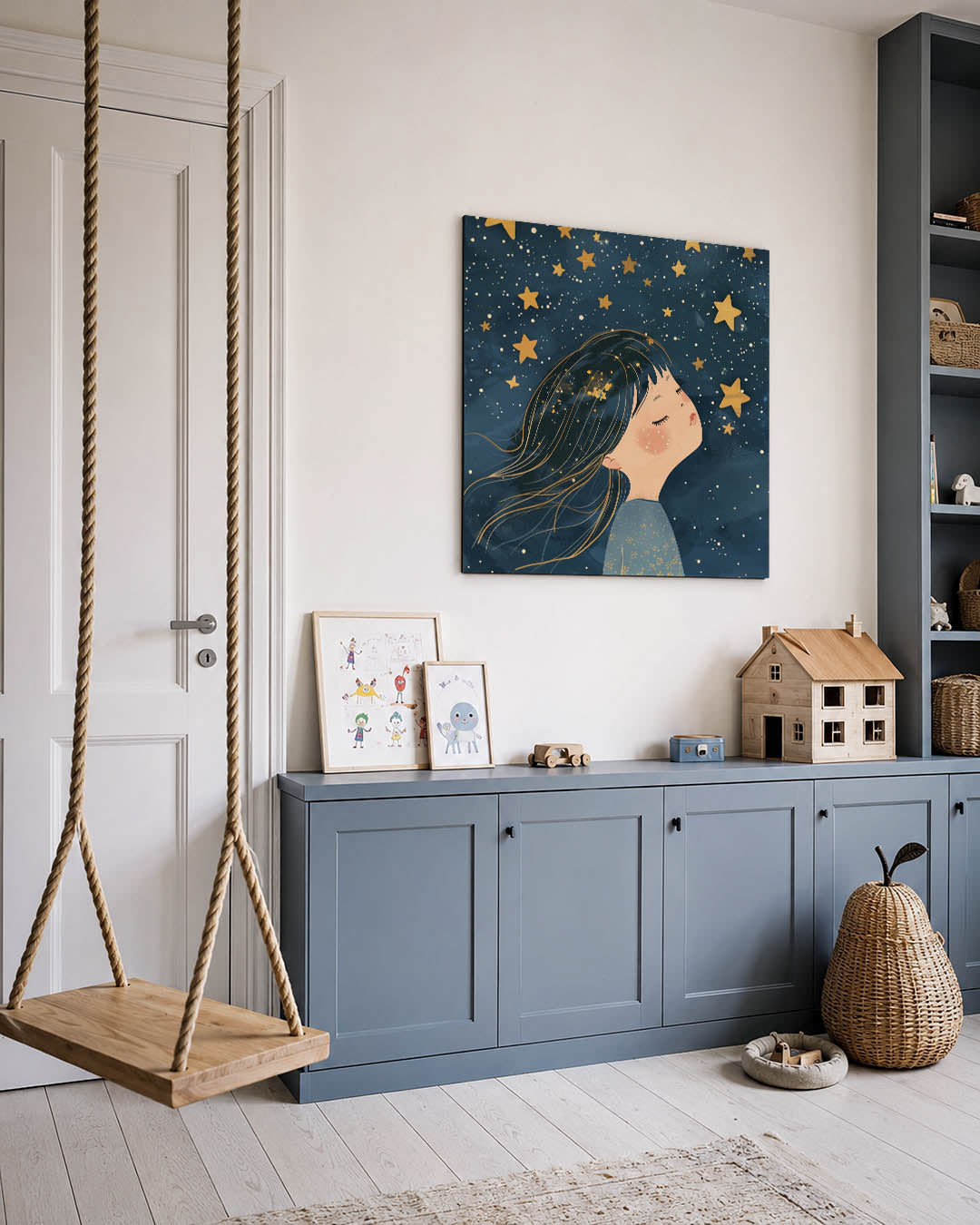 Dromerig sterrenkind Kunstwerk