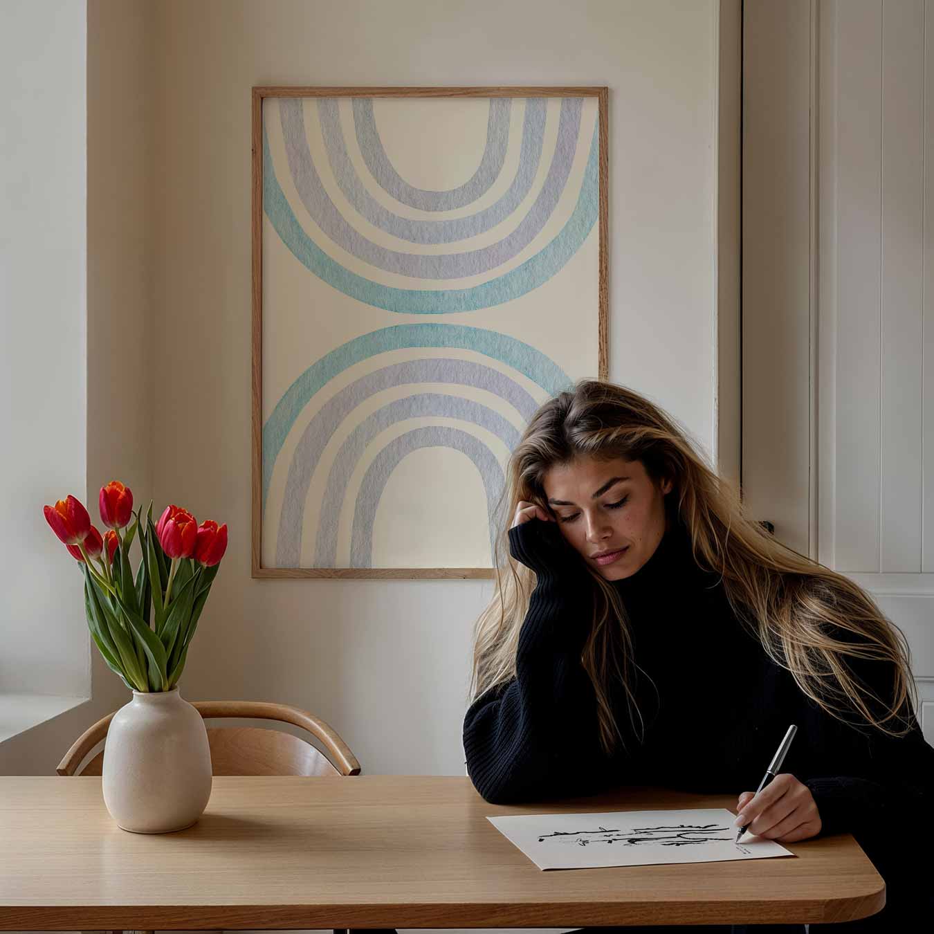 Minimalistische Regenbogen Poster-WallArtistic