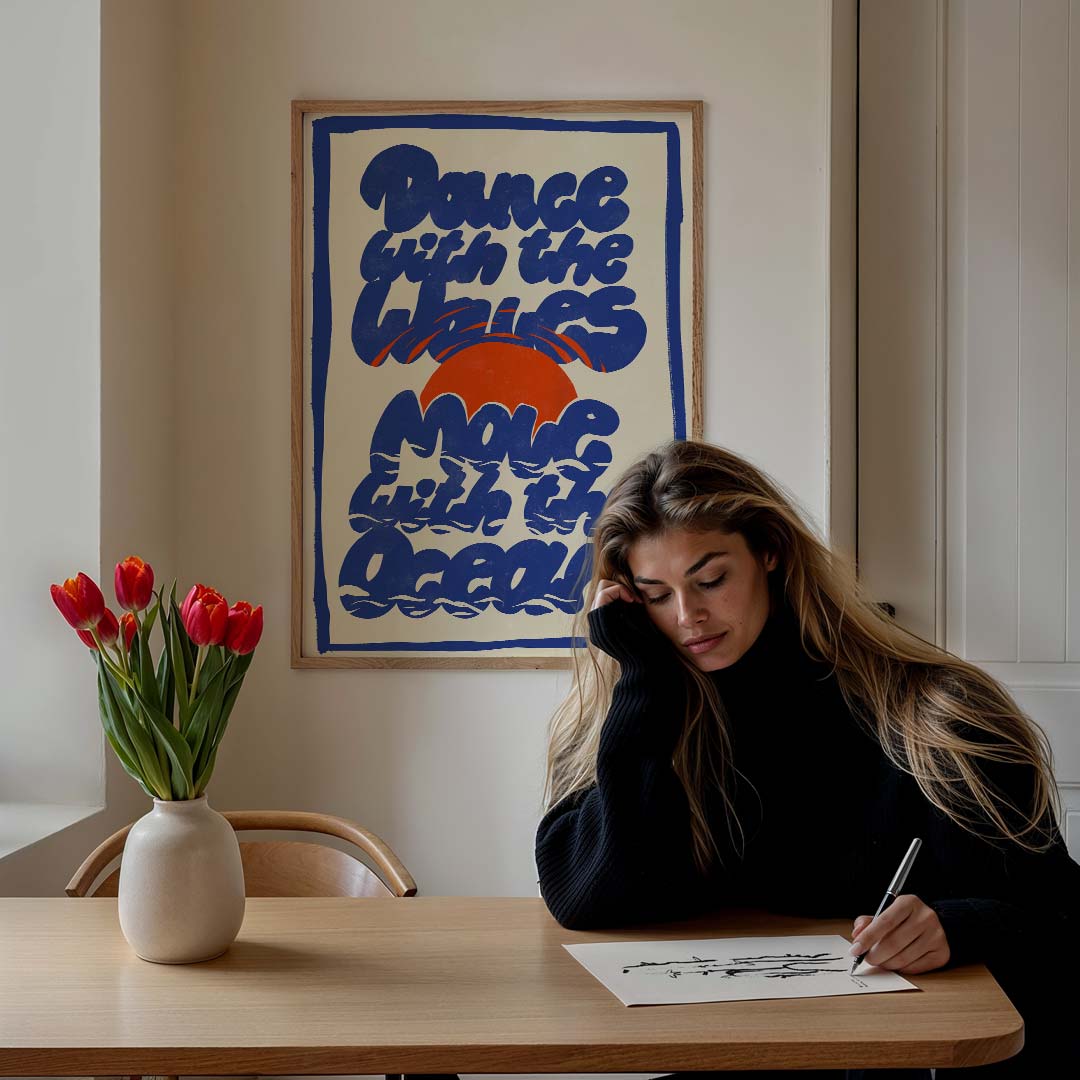 Inspirerende Oceaangolven Poster-WallArtistic