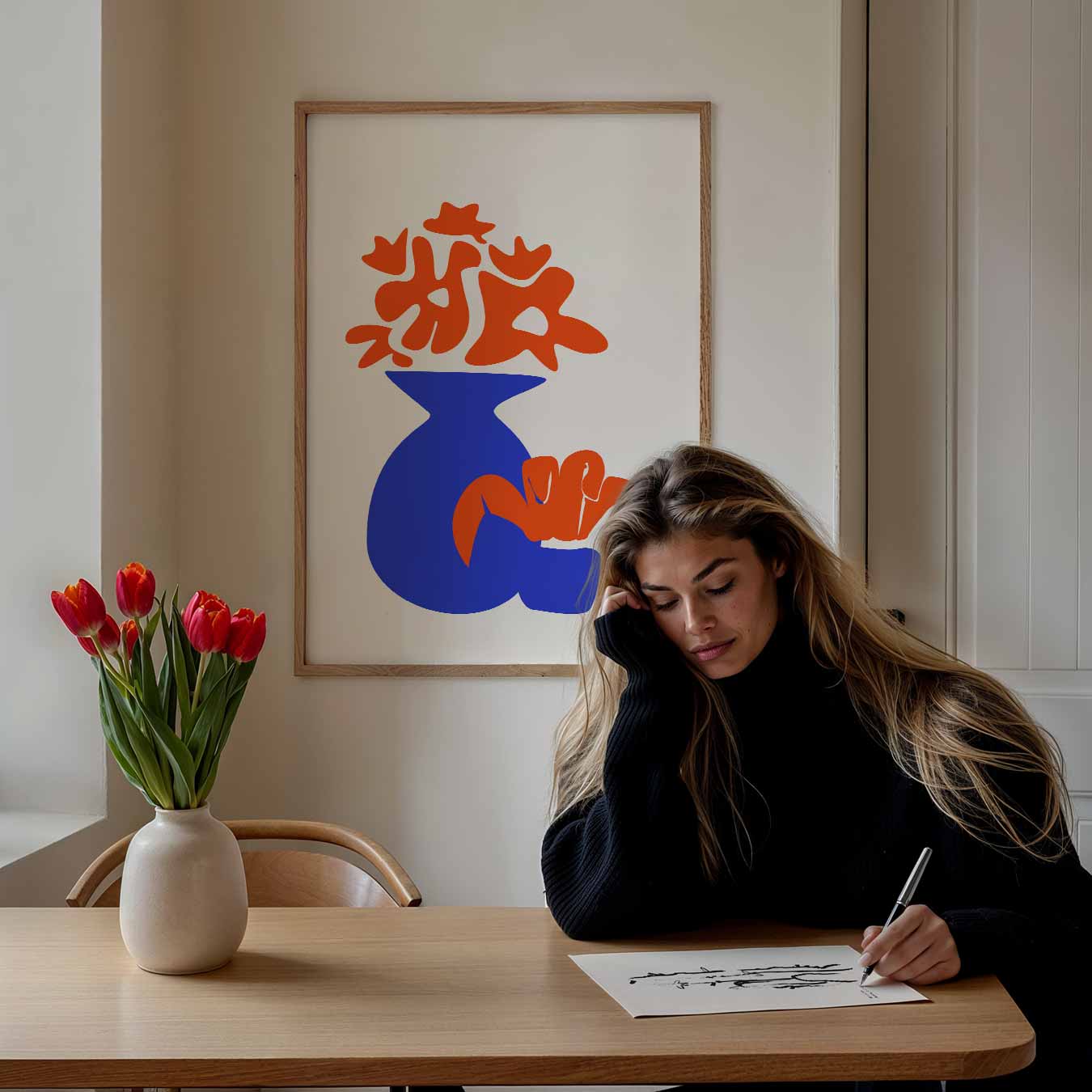 Kleurrijke Vaas Abstractie Poster