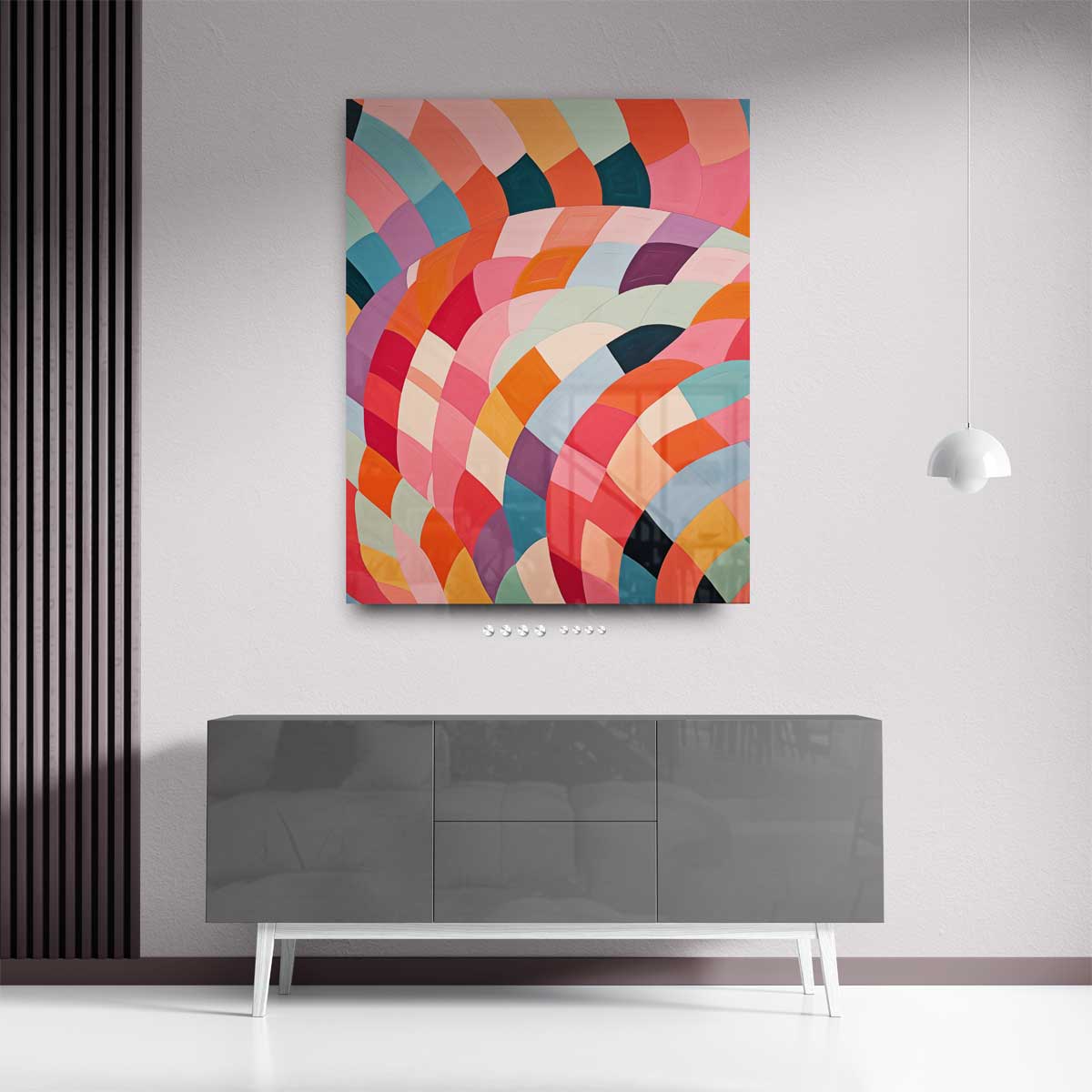 Kleurrijke Abstracte Harmonie Kunstwerk-canvas-dibond-plexiglas-wanddecoratie-WallArtistic