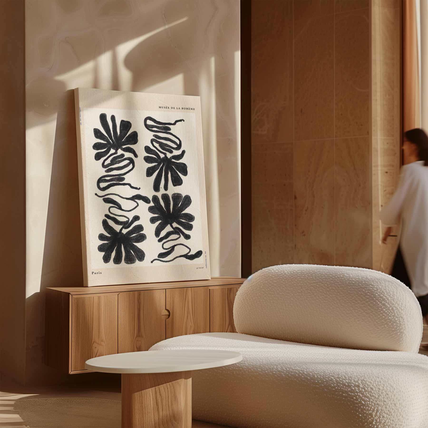 Abstracte Bloemvormen Illustratie Kunstwerk-canvas-dibond-plexiglas-wanddecoratie-WallArtistic
