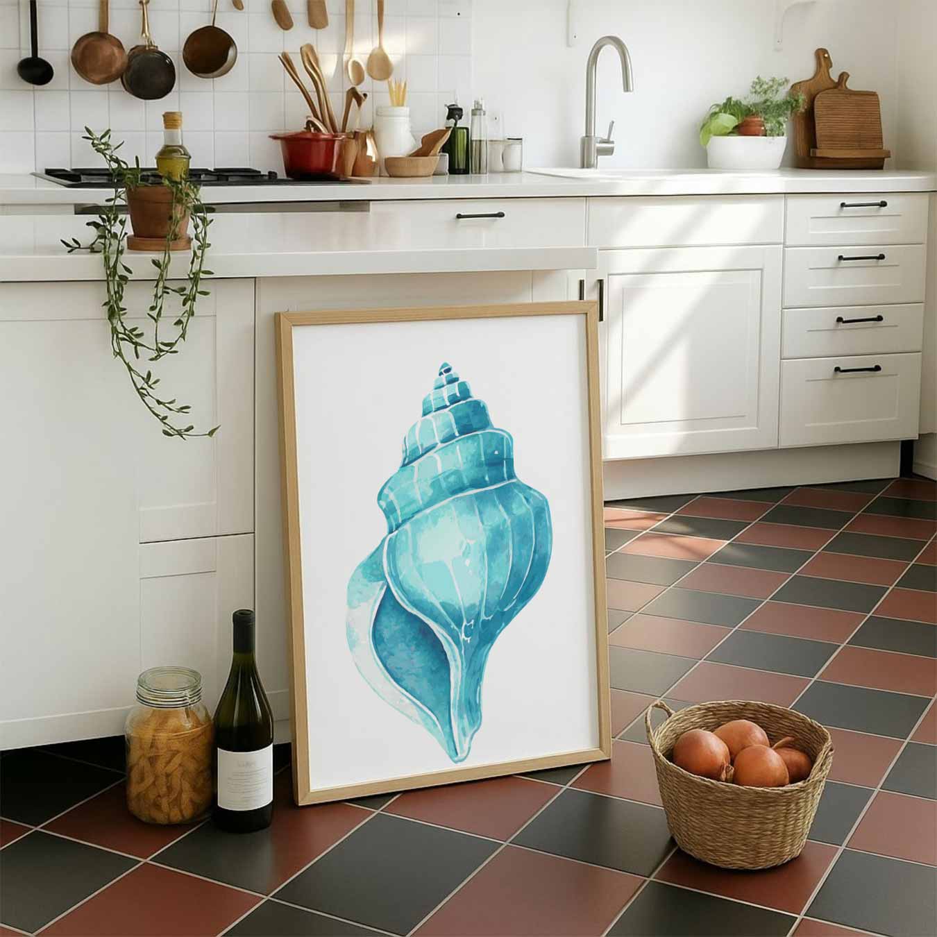Schelpenkunst in Turquoise Poster-WallArtistic