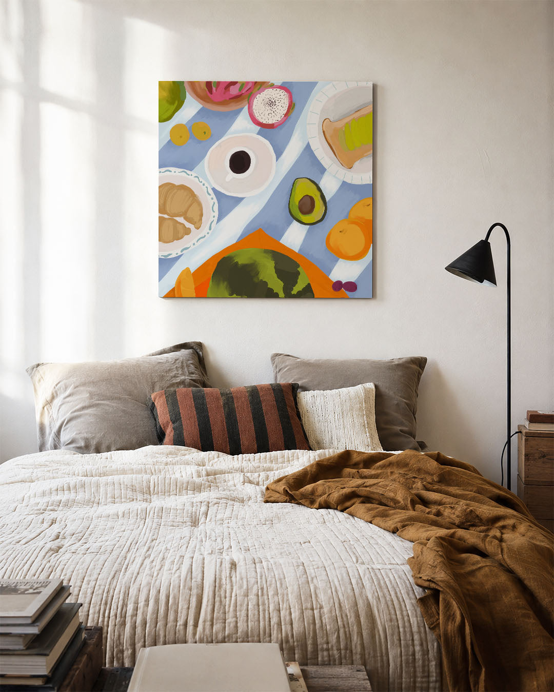 Kleurrijk ontbijt tafereel Kunstwerk