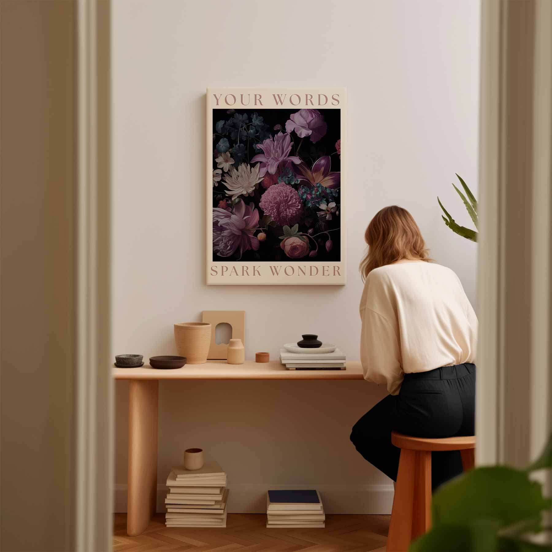 Bloemenpracht Woordenprint Kunstwerk-canvas-dibond-plexiglas-wanddecoratie-WallArtistic