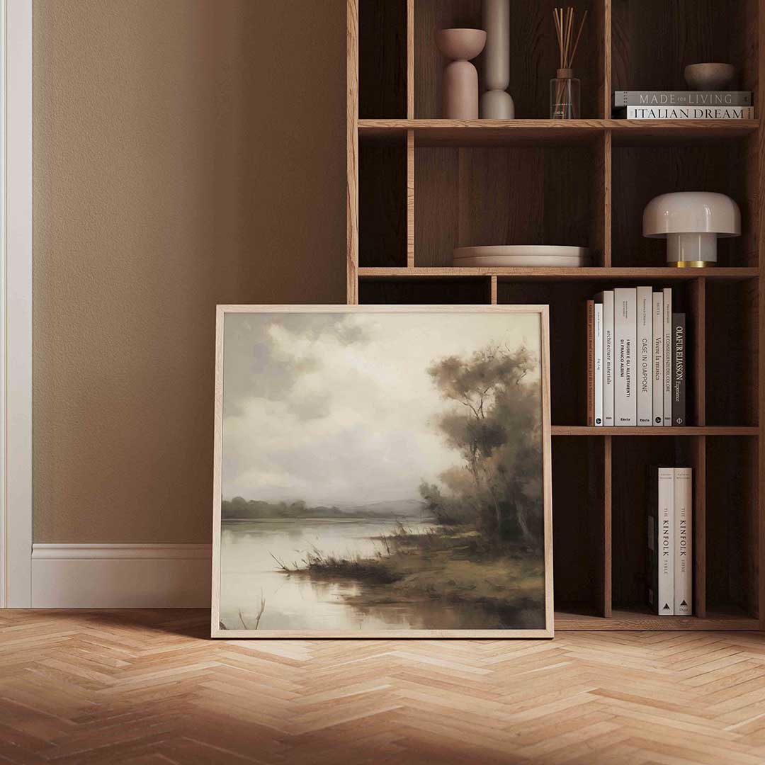 Landschap met rivier Poster