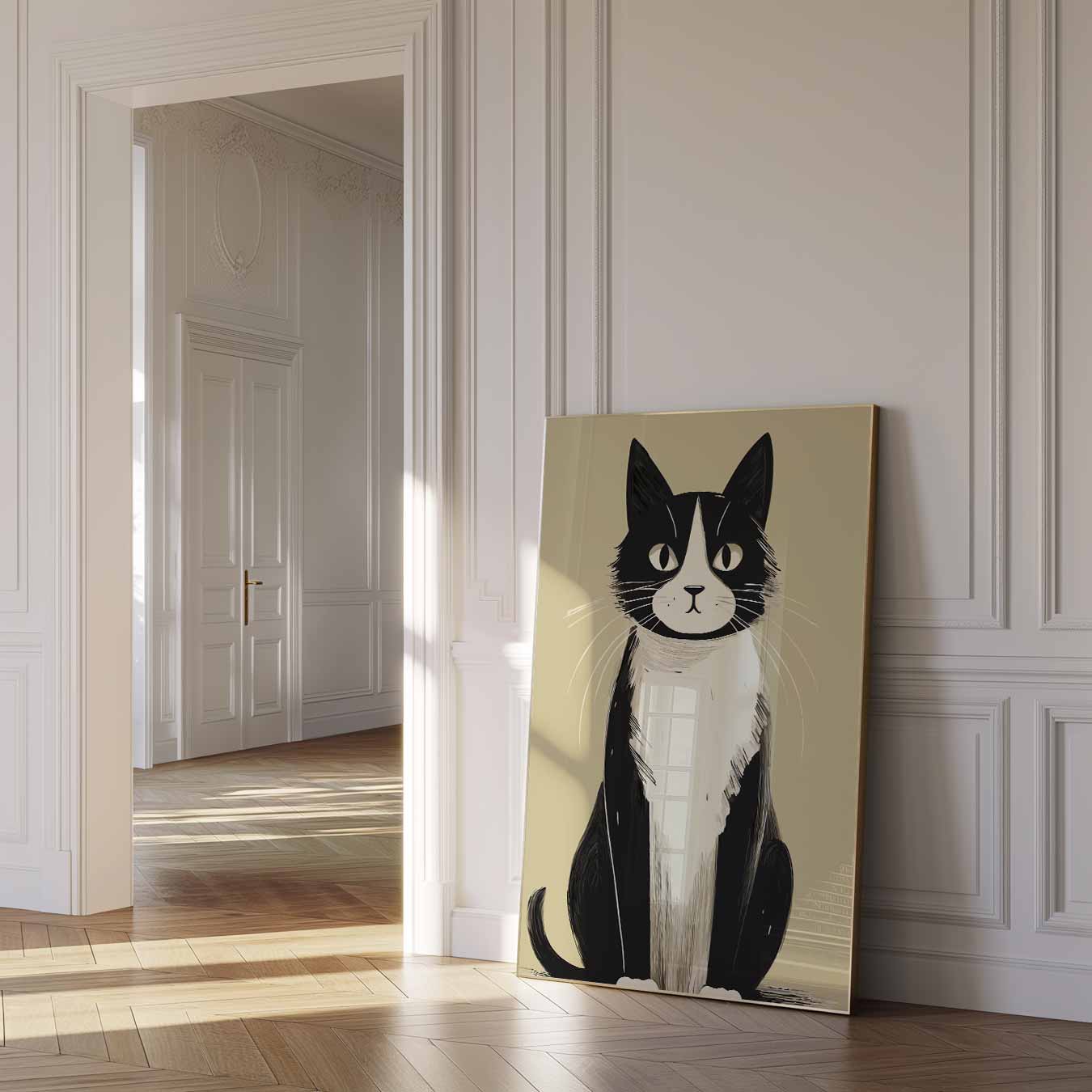 Schattige Kat Kunstposter-WallArtistic