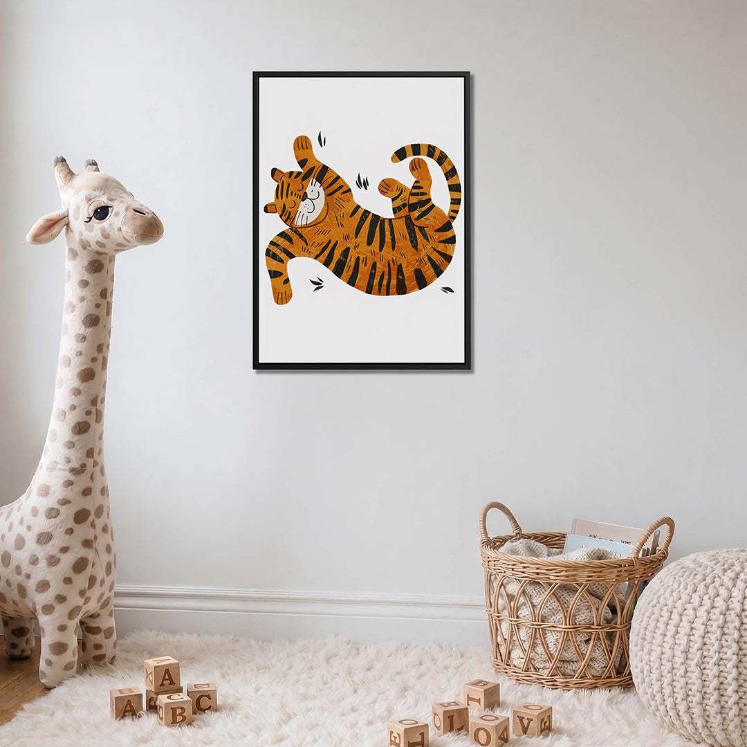 Speelse tijger illustratie Kunstwerk