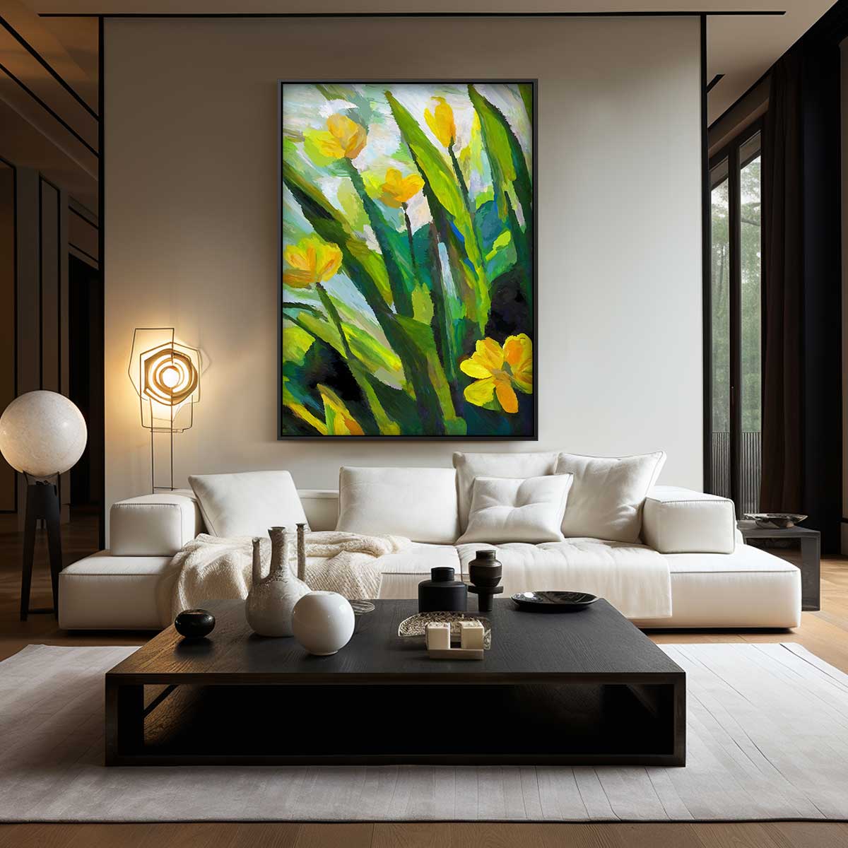 Zonnige Bloemvelden Kunstwerk-canvas-dibond-plexiglas-wanddecoratie-WallArtistic
