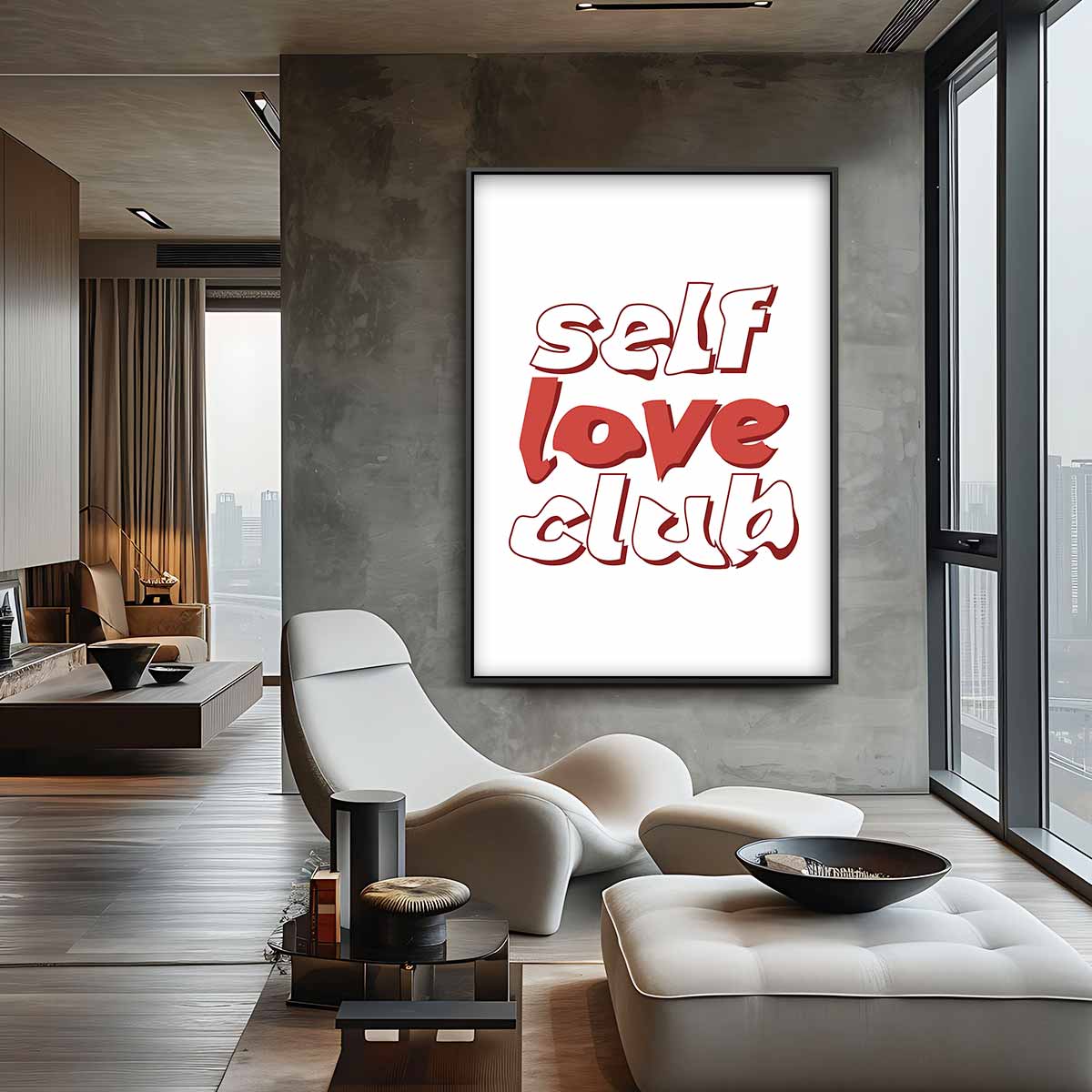 Self Love Club Poster Kunstwerk-canvas-dibond-plexiglas-wanddecoratie-WallArtistic