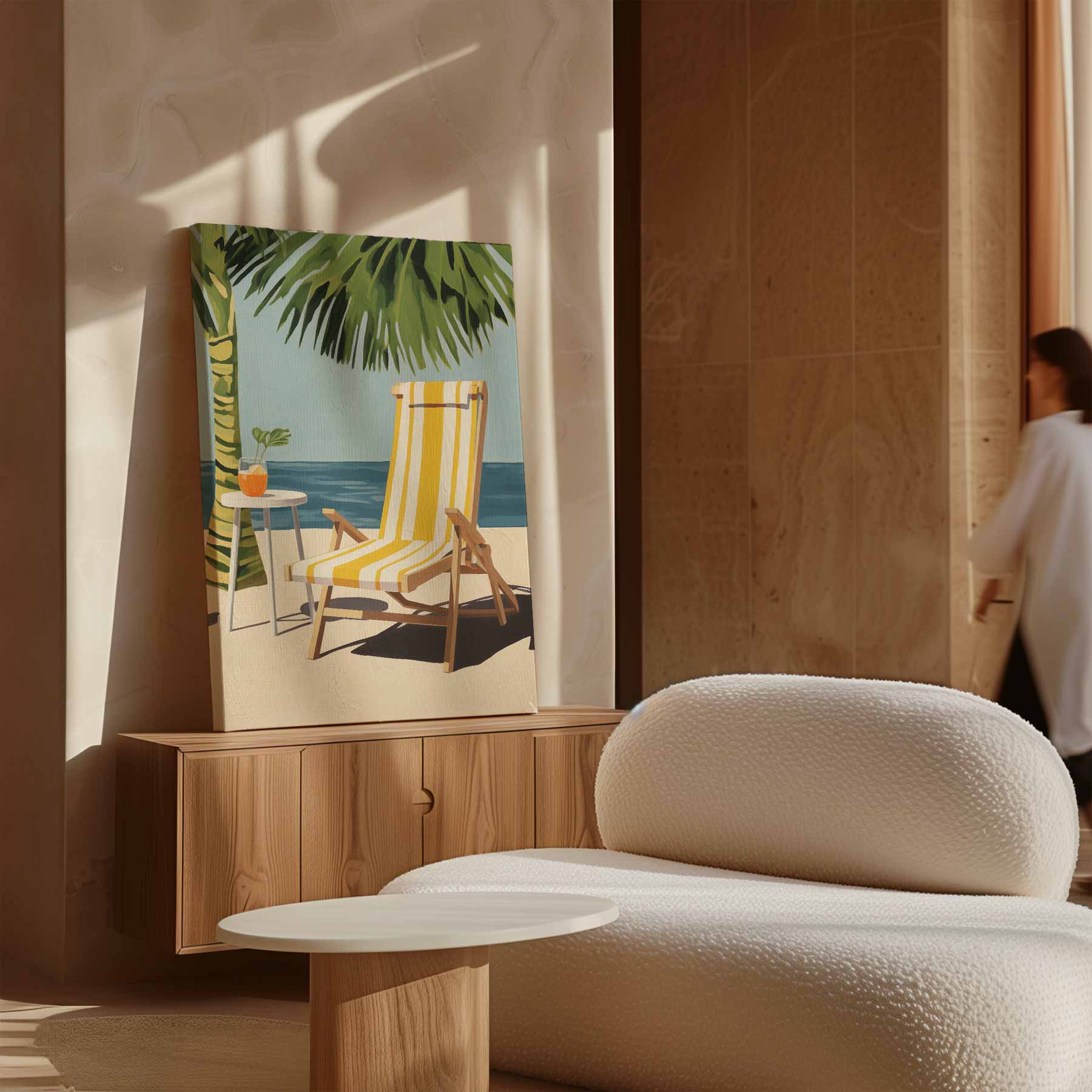 Zomerdag aan het Strand Kunstwerk-canvas-dibond-plexiglas-wanddecoratie-WallArtistic