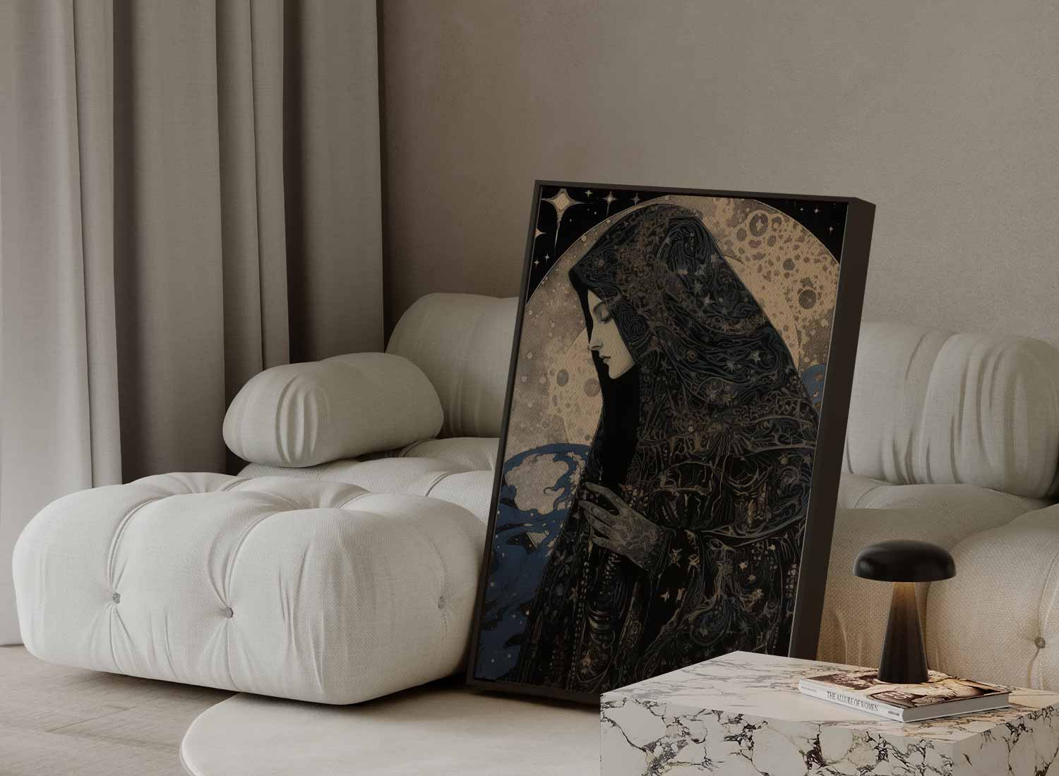 Mystieke Maanwacht Kunstwerk-canvas-dibond-plexiglas-wanddecoratie-WallArtistic