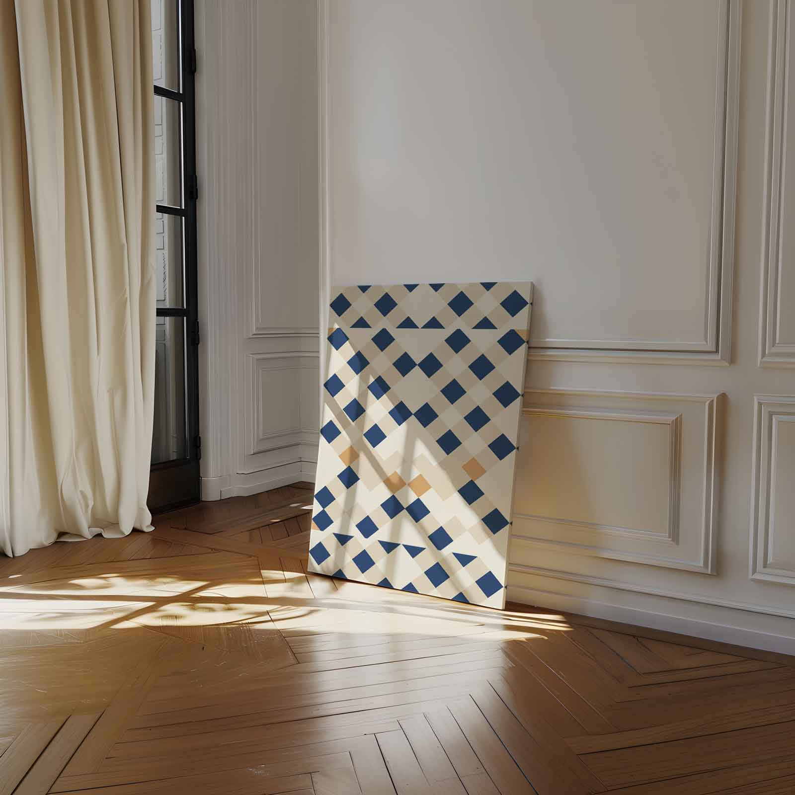 Geometrische Patronen Mozaïek Kunstwerk-canvas-dibond-plexiglas-wanddecoratie-WallArtistic