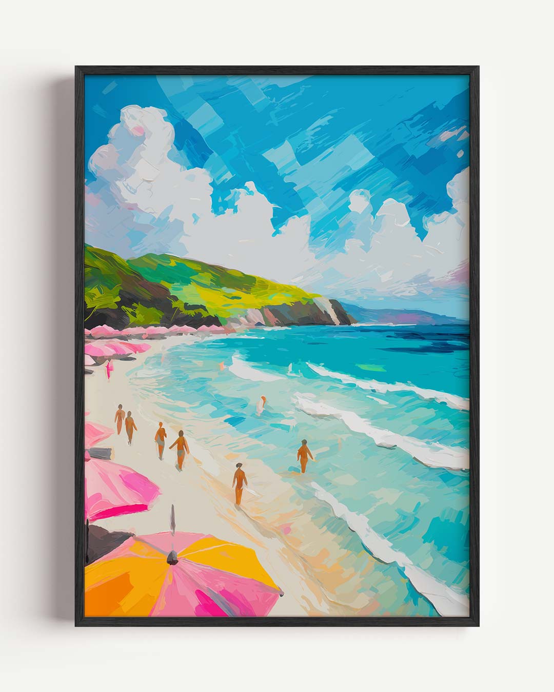 Zonnige Stranddag Kunstposter-WallArtistic