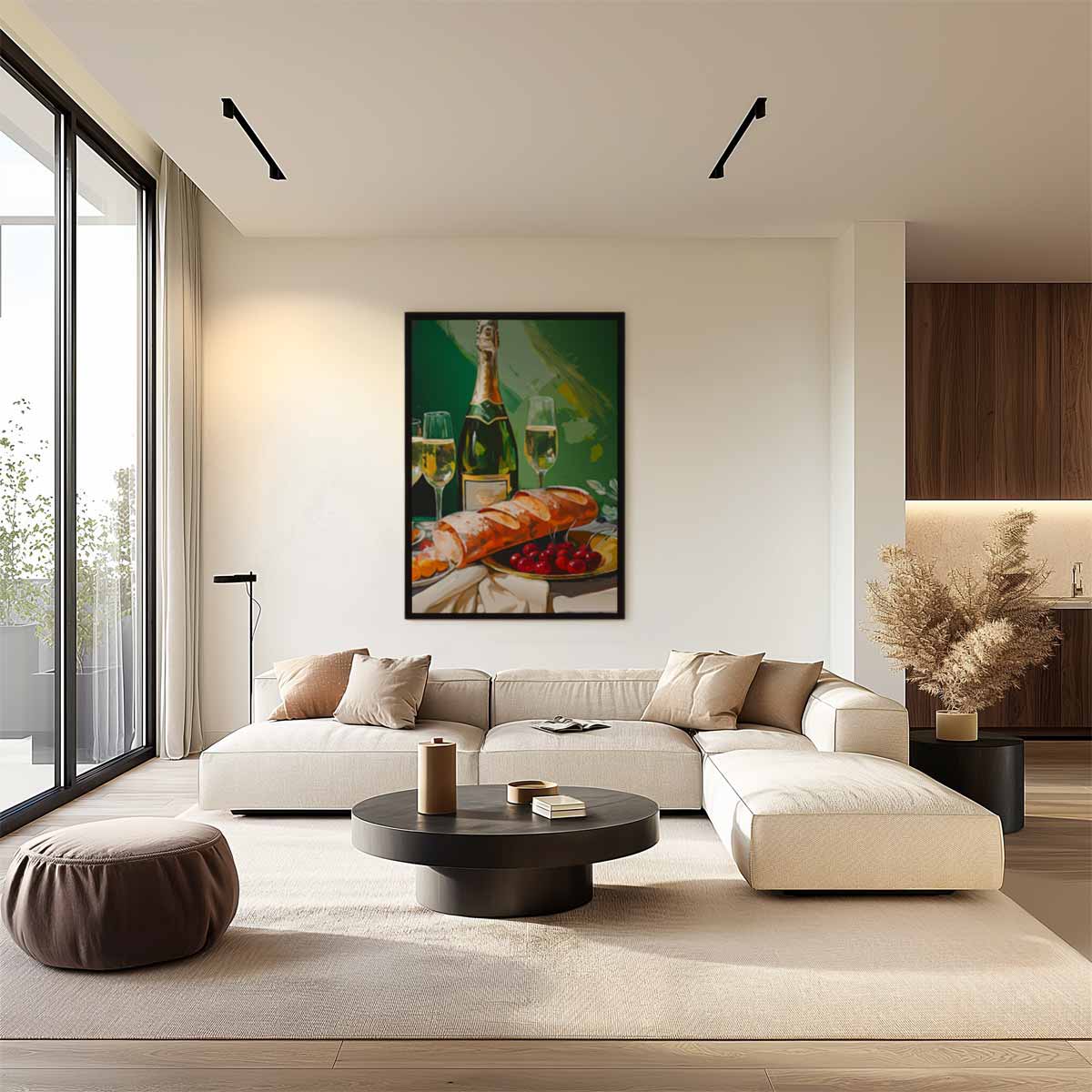 Champagne Still Life Kunstwerk-canvas-dibond-plexiglas-wanddecoratie-WallArtistic
