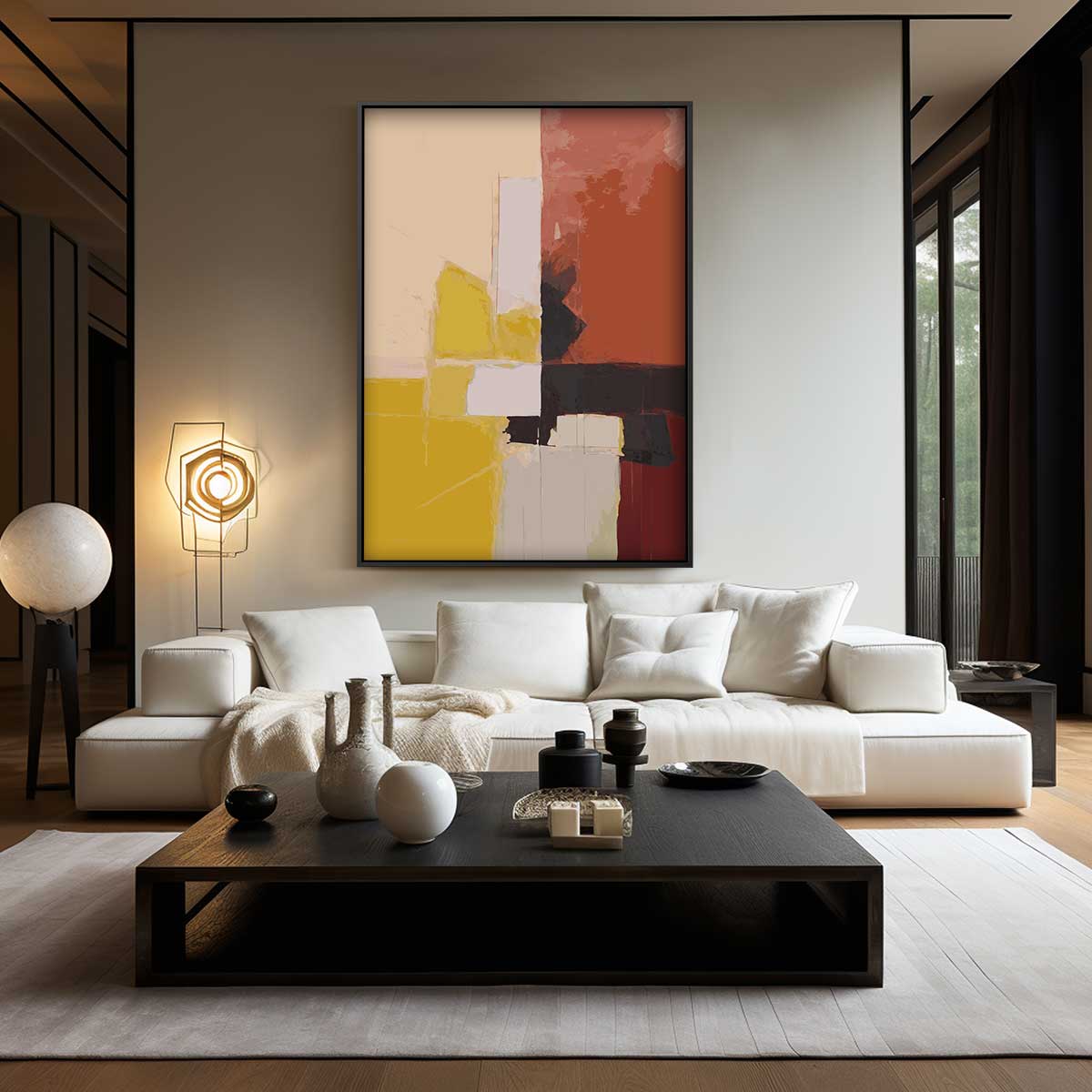 Abstracte Kleurenharmonie Kunstwerk-canvas-dibond-plexiglas-wanddecoratie-WallArtistic