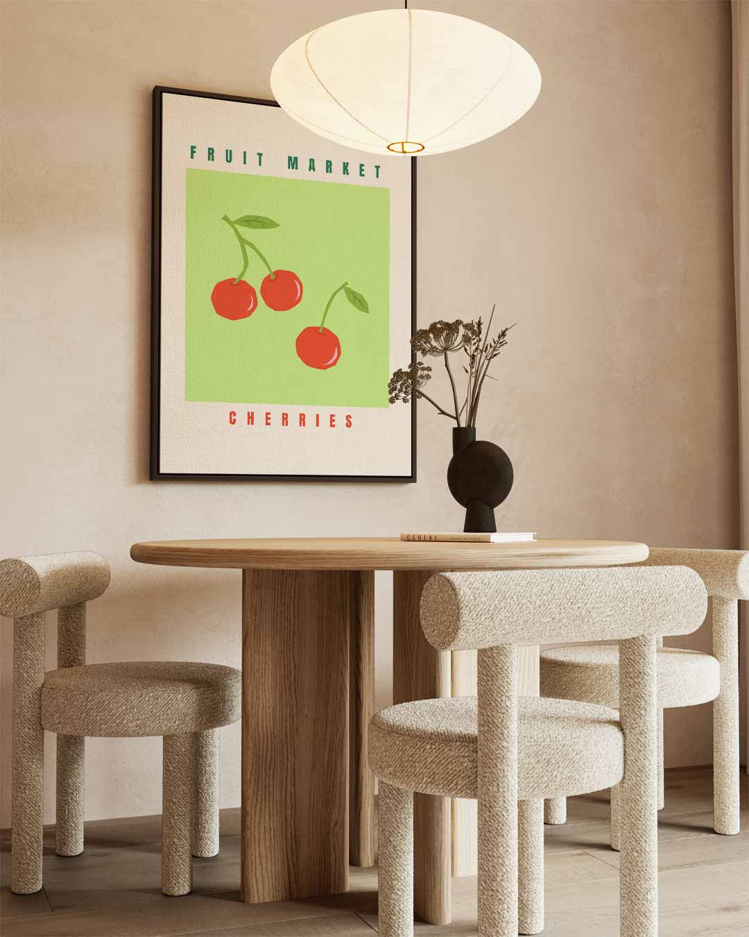 Fruitmarkt Kersenposter Kunstwerk-canvas-dibond-plexiglas-wanddecoratie-WallArtistic