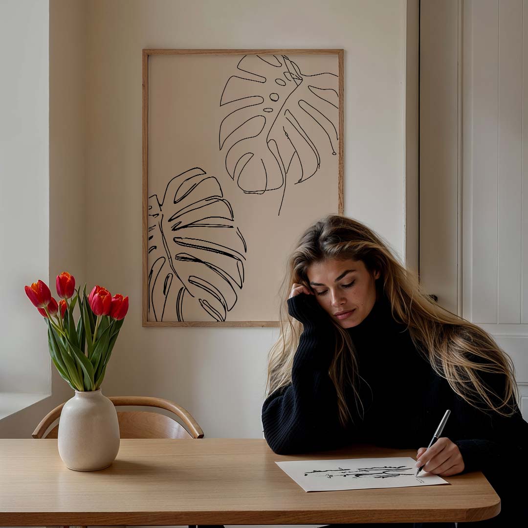 Minimalistische Monstera Kunstposter-WallArtistic