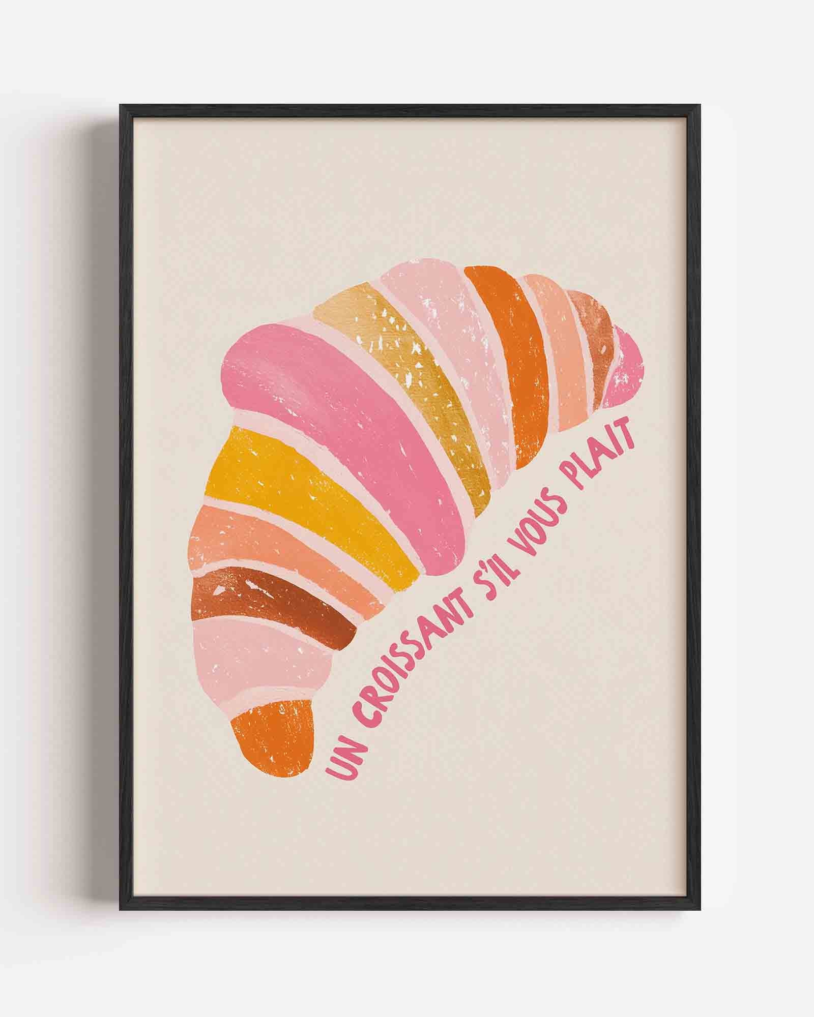 Croissant illustratie Poster
