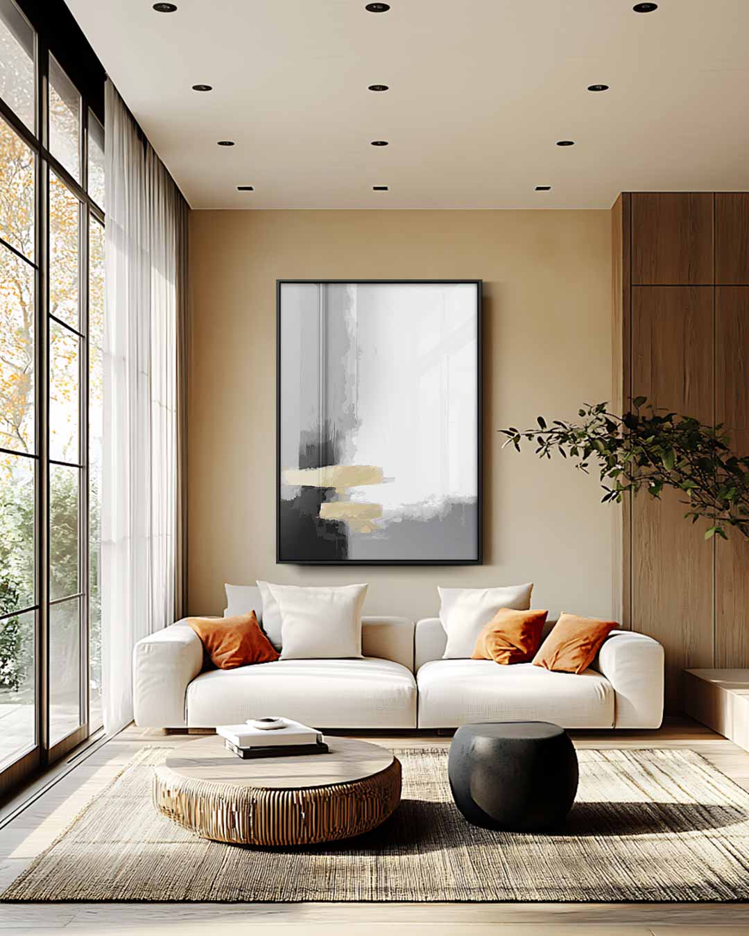 Abstract Grijs Tinten Kunstwerk Kunstwerk-canvas-dibond-plexiglas-wanddecoratie-WallArtistic