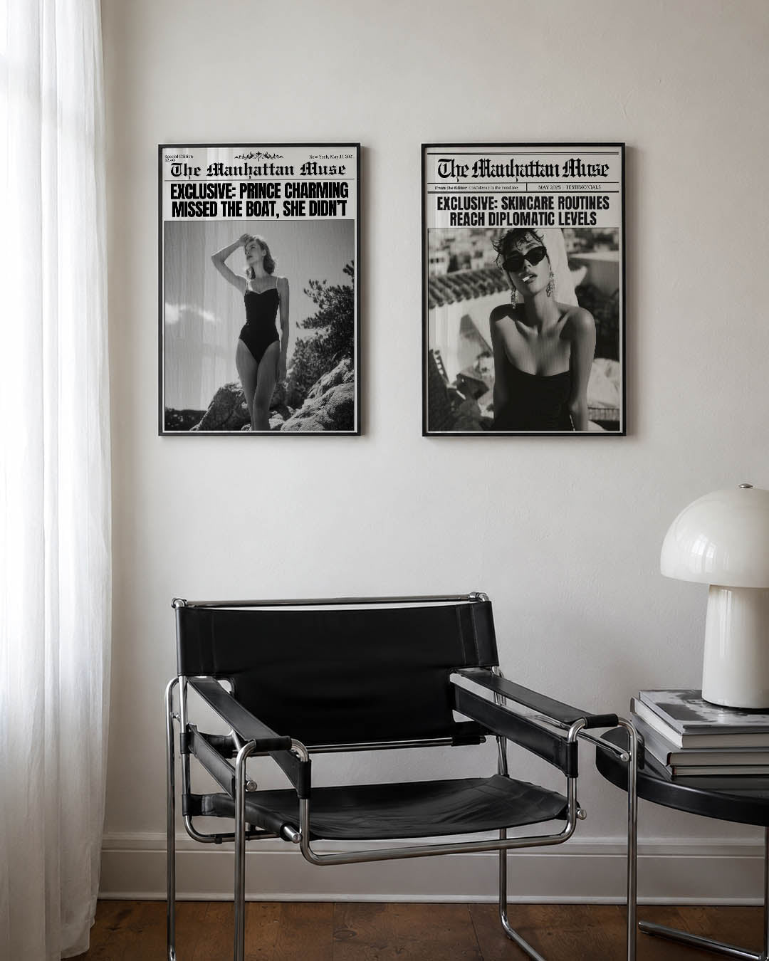 Zwart wit elegantie Posterset