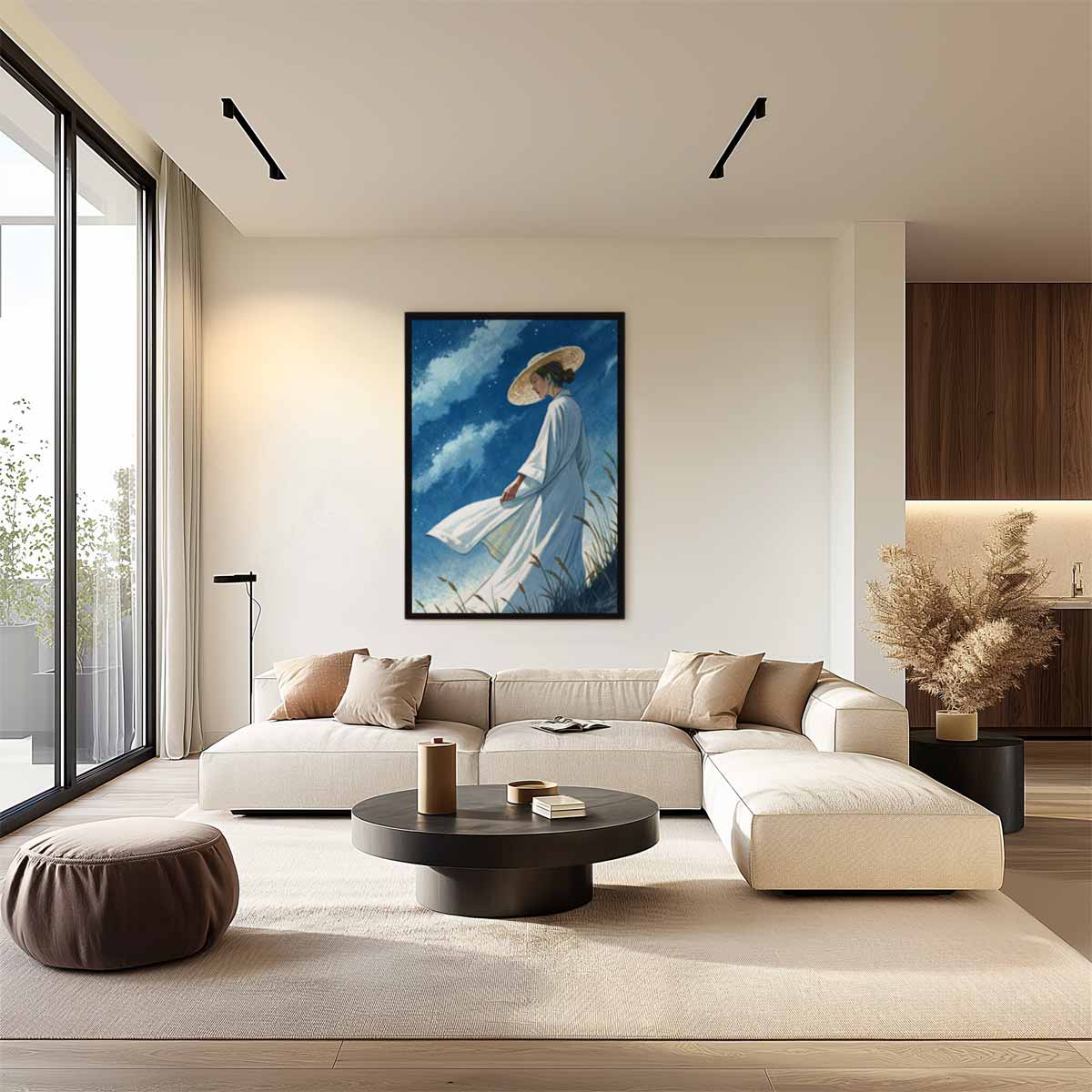 Dromerige Nachtwandeling Kunstwerk-canvas-dibond-plexiglas-wanddecoratie-WallArtistic