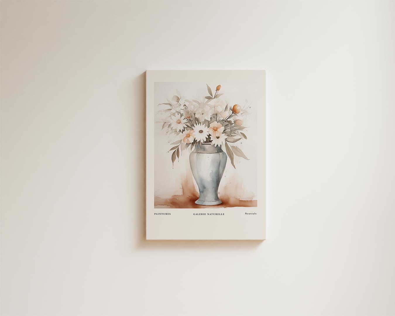 Neutrals Bloemenpracht in Aquarel Kunstwerk-canvas-dibond-plexiglas-wanddecoratie-WallArtistic