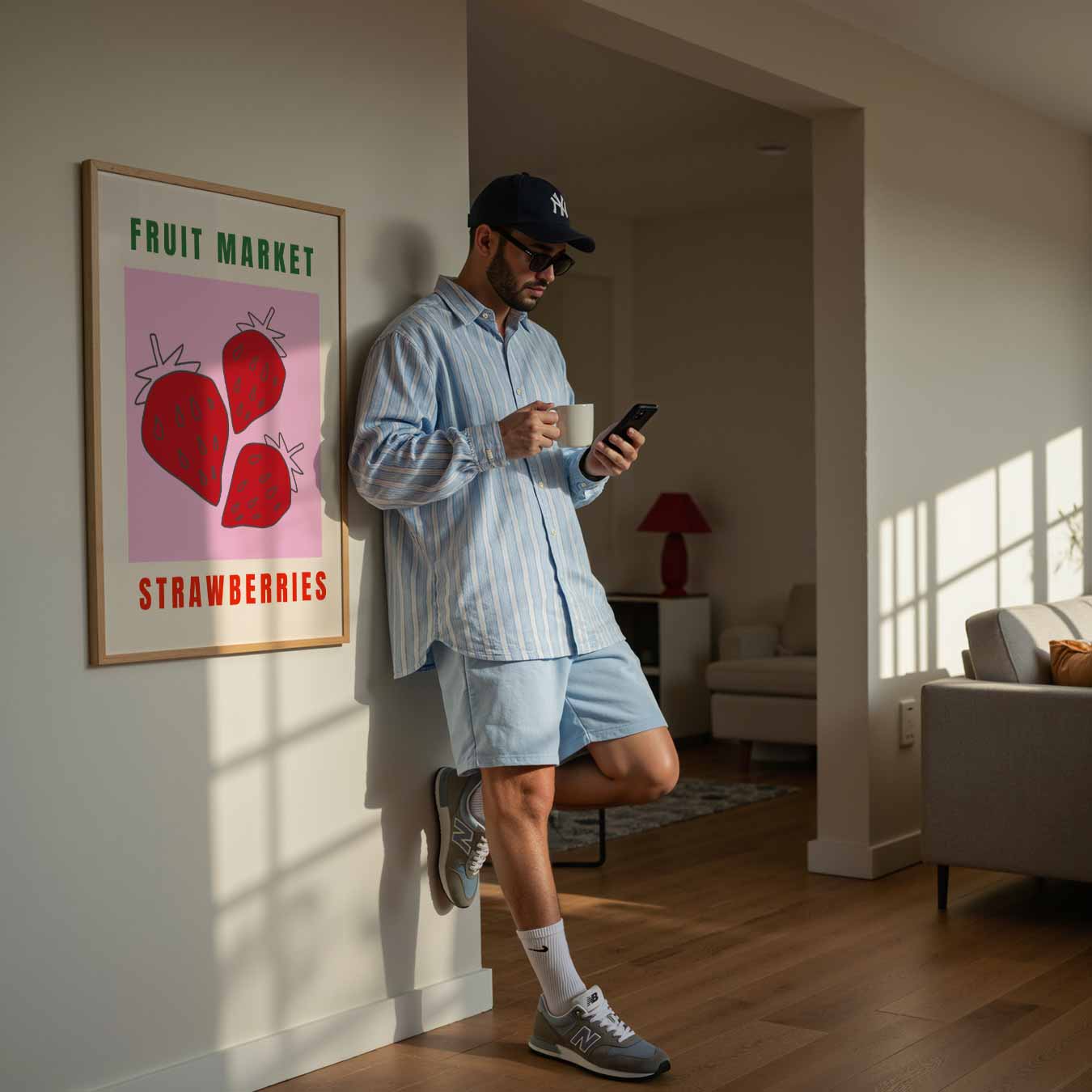 Aardbeien Fruit Markt Poster-WallArtistic